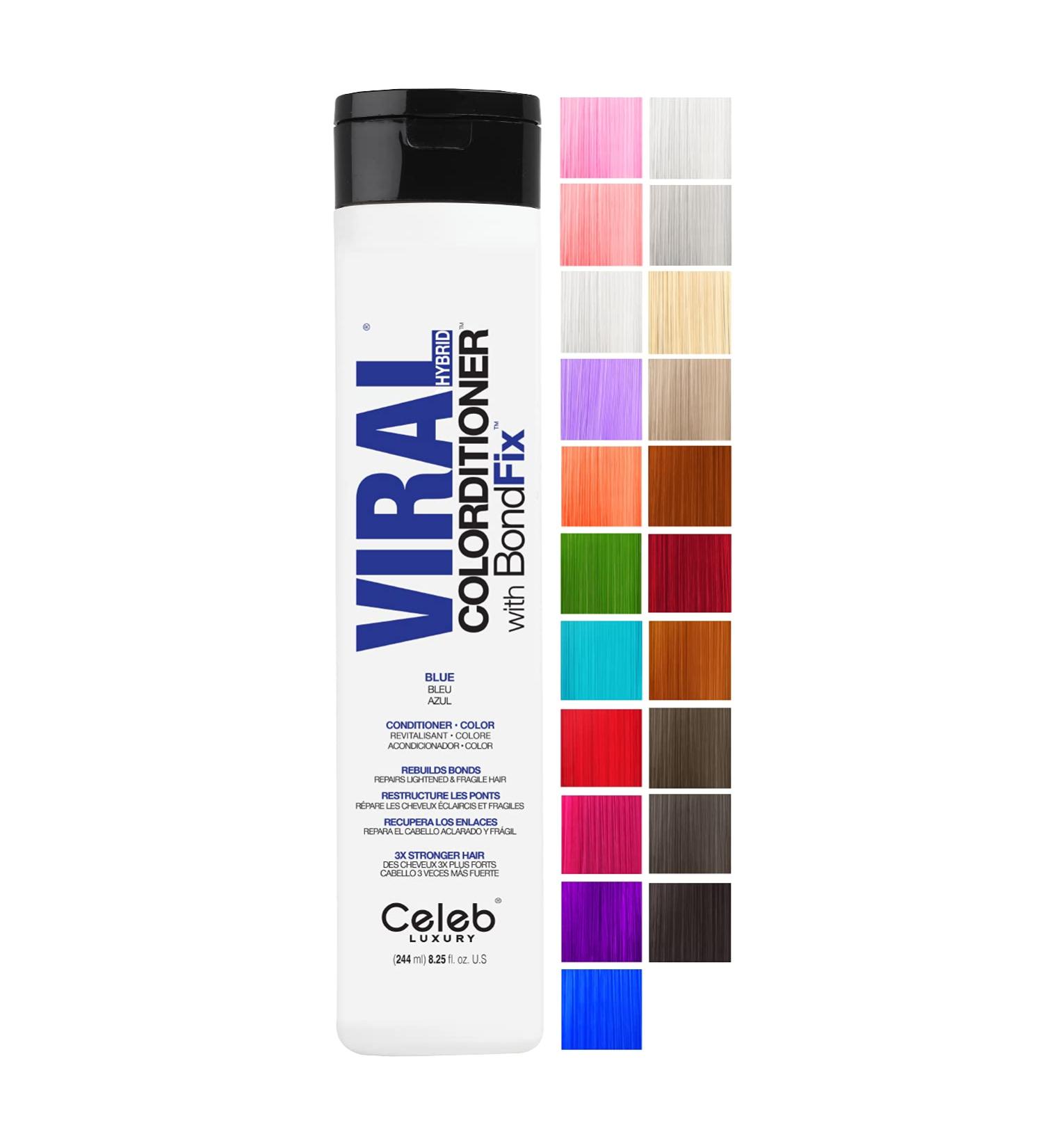 Celeb Luxury Intense Color Depositing Conditioner + BondFix Rebuilder - Vegan & Sustainably Sourced Plant-Based Formula | Semi-Permanent Blue Colorconditioner - Buy Online on GoSupps.com