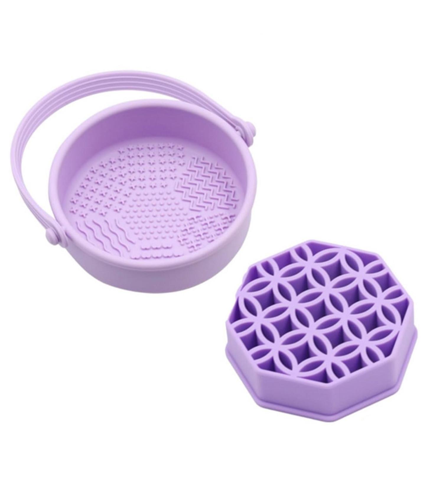 Makeup Brush Clean Set Makeup Brush Cleaning Mat&Hanging Drying Net Hangable Makeup Brush Cleaning Bowl with Drying Makeup Brush Holder for Brushes Makeup Sponge Powder Puff (Purple) - Buy Online on GoSupps.com