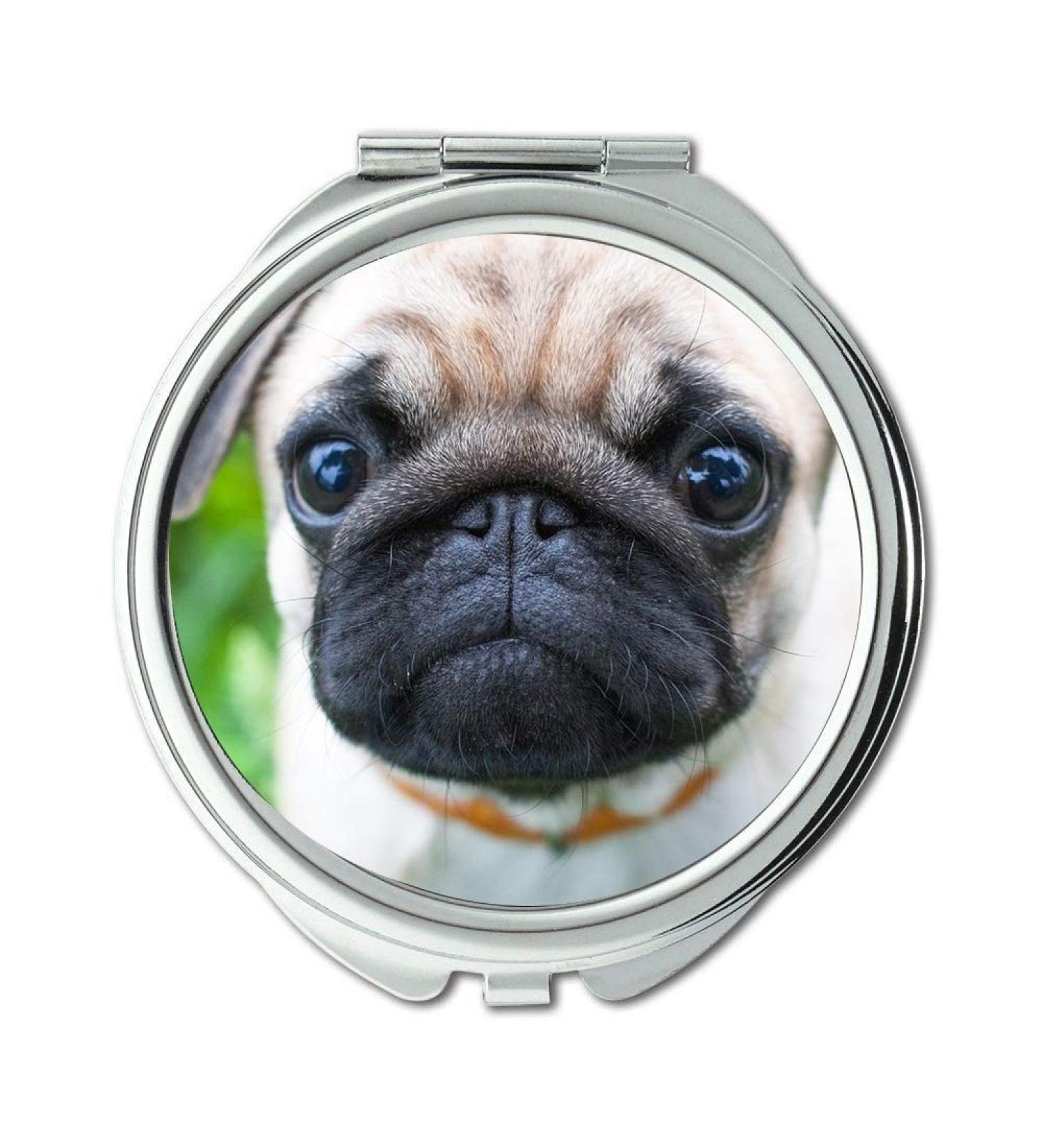 Mirror makeup mirror Dog Cute Animal Canine Pet Pug Puppy Pocket Mirror portable mirror - Buy Online on GoSupps.com