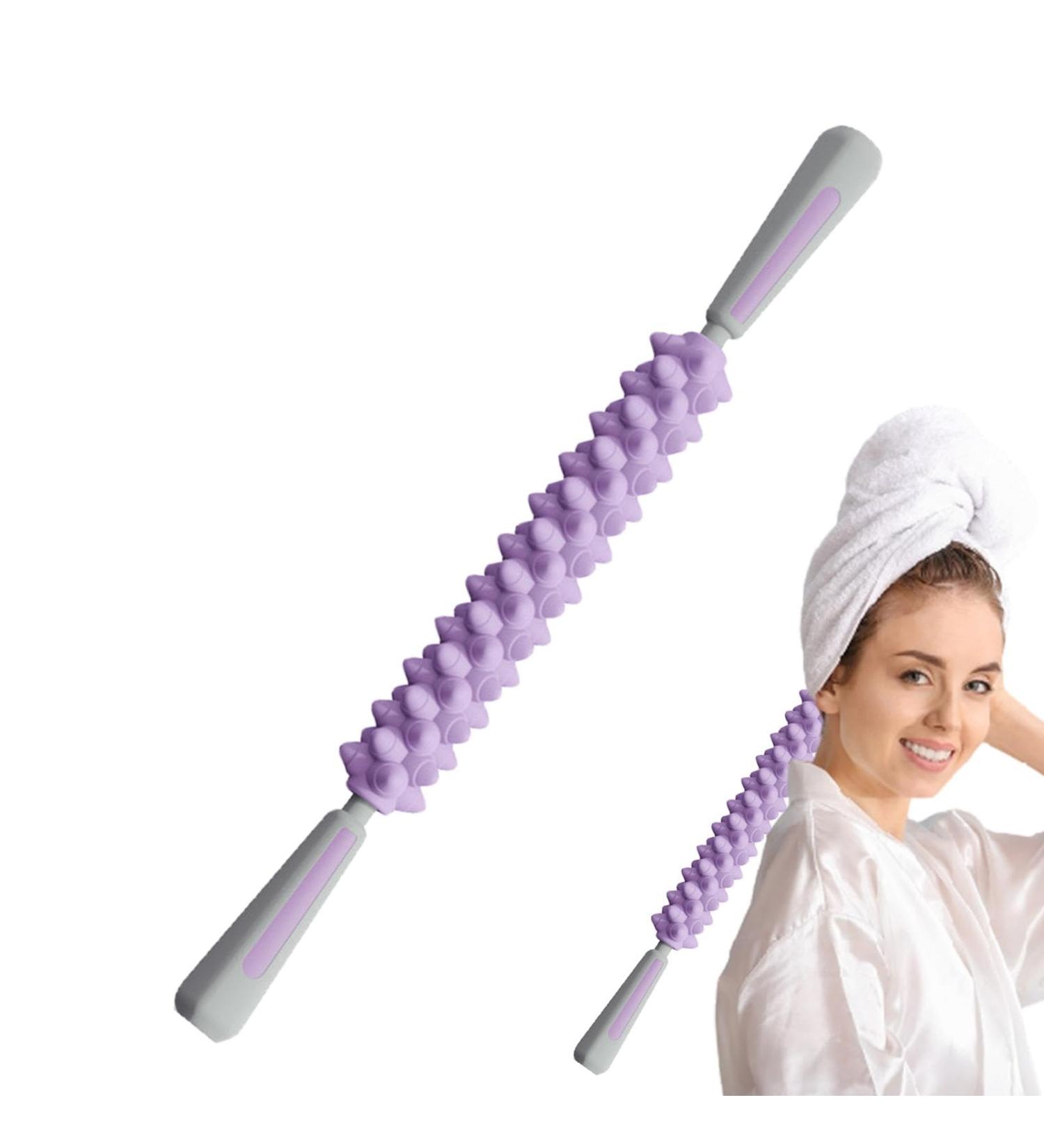 Buy Aizuoni Muscle Scooter Stick - Body Massage Roller for Athletes & Relaxation | Perfect for Gym Travel & Work - Purple - Buy Online on GoSupps.com