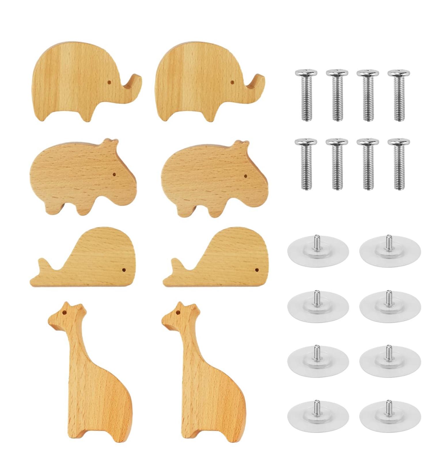Ortviai 8-Piece Children's Wardrobe Set | Wooden Clothes Hooks & Antique Handles | Durable Kids Furniture - Buy Online on GoSupps.com