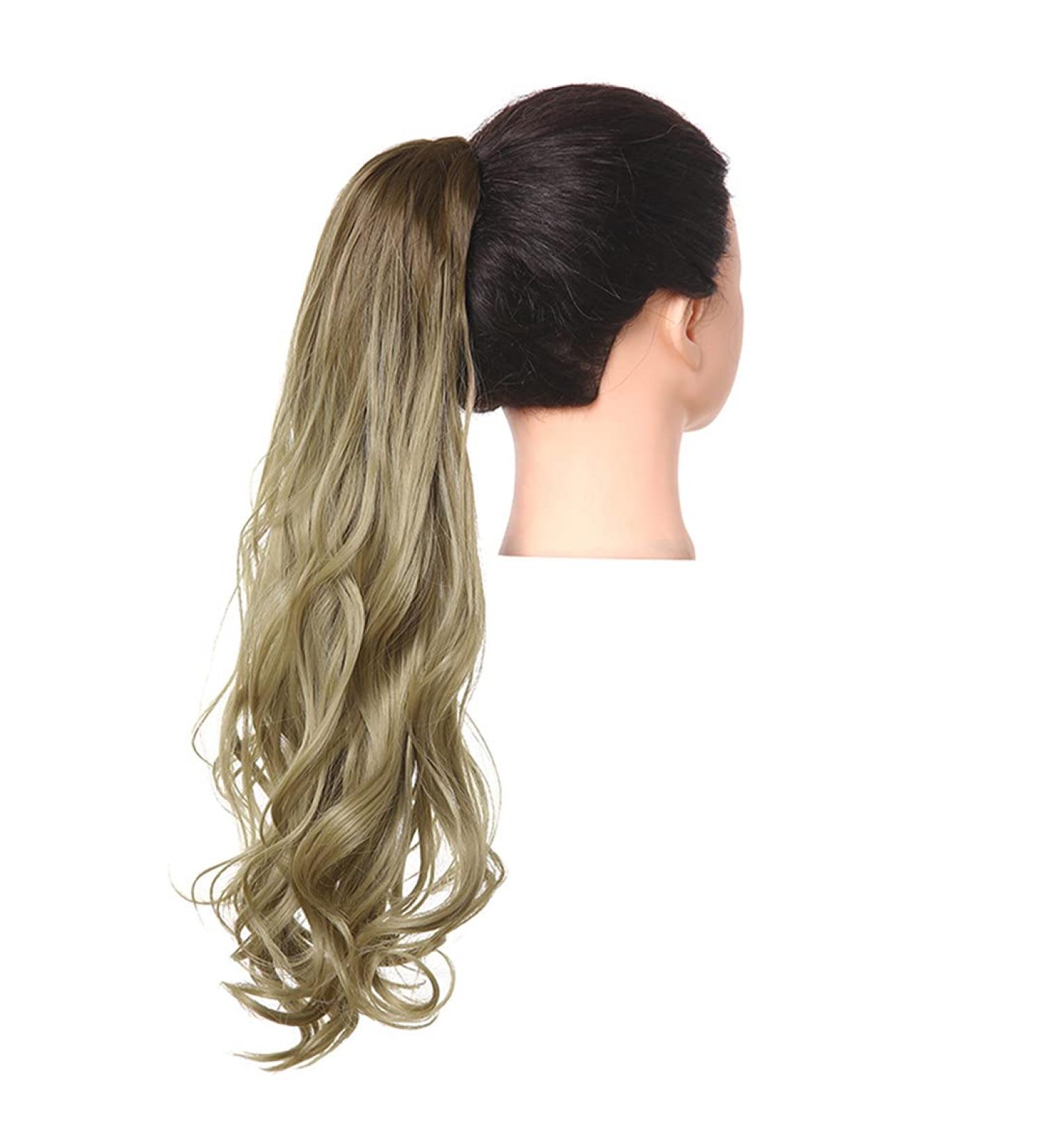 Shadow Curly Hair Ponytail Extensions | Afro Clip-In Fake Ponytail | Long Wavy Synthetic WIG 10T24B - 18 Inches - Buy Online on GoSupps.com