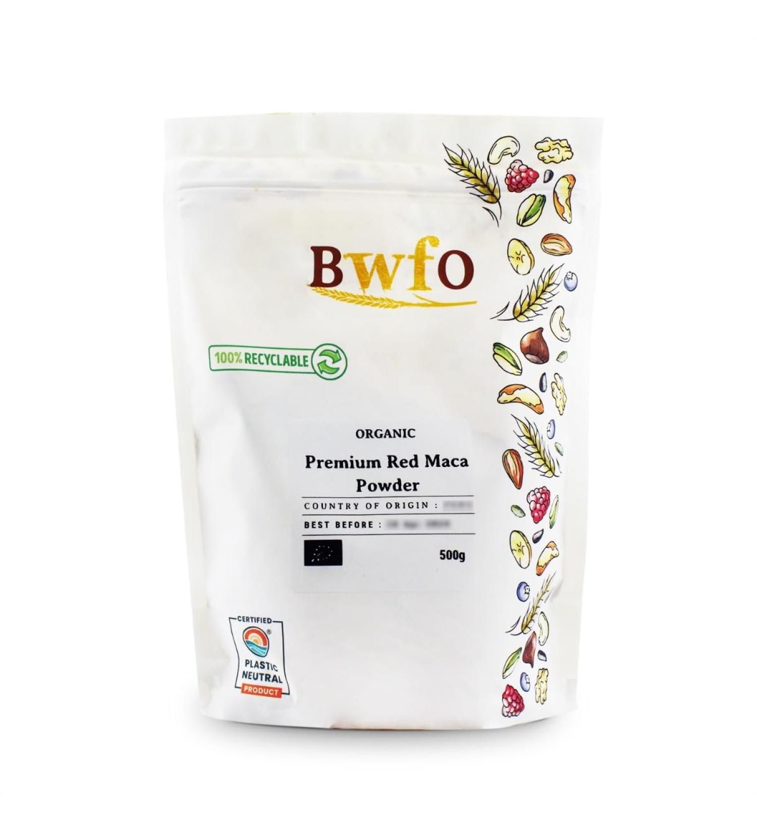 Organic Premium Red Maca Powder 500g (BWFO)