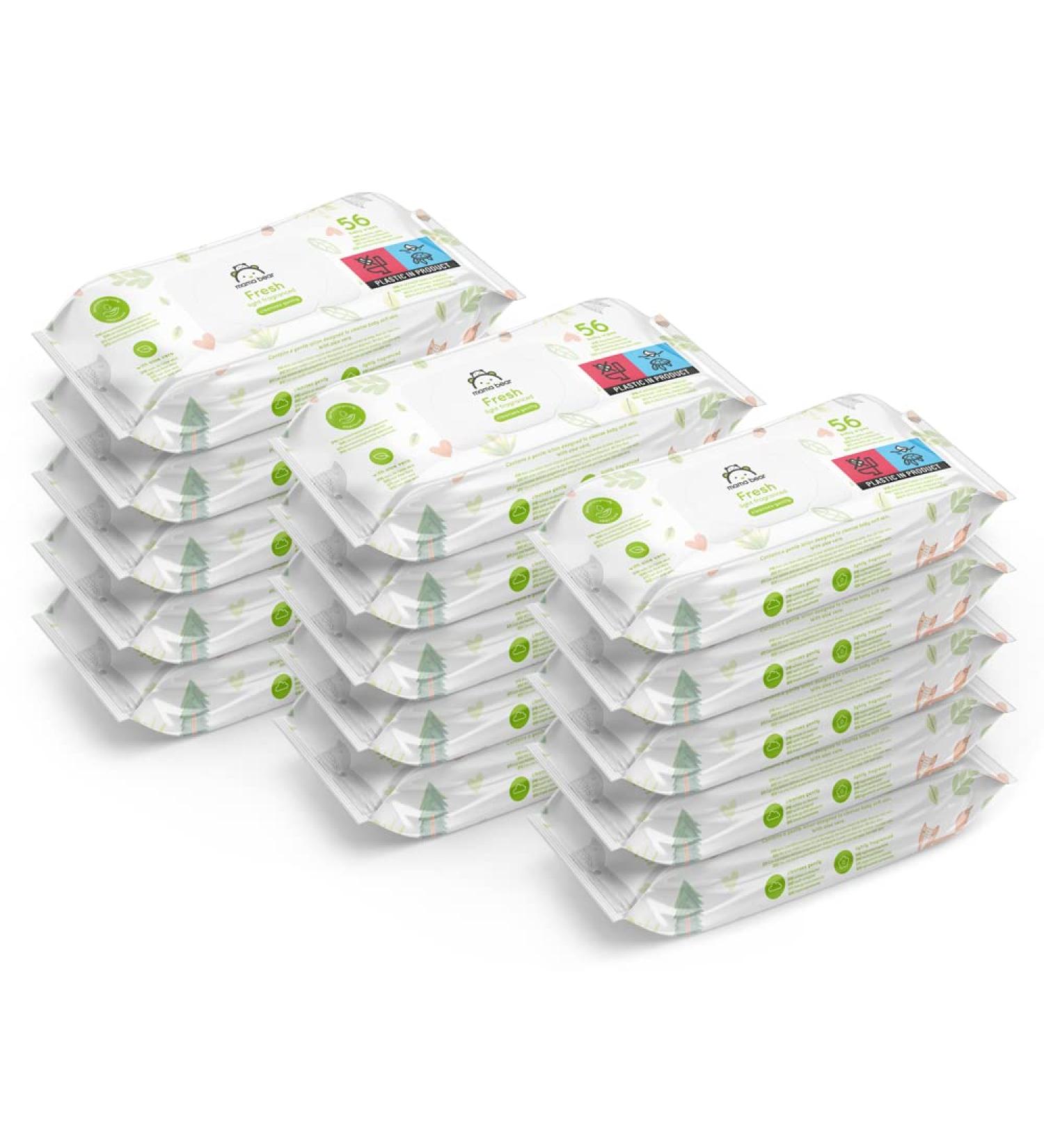 Buy Mama Bear Fresh Baby Wipes - Aloe Vera 1008 Count | Amazon Brand | Premium Baby Care - International Shipping Available - Buy Online on GoSupps.com