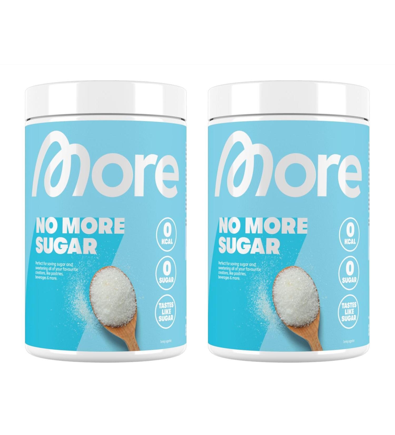 MORE No More Sugar 2 x 1 kg sugar substitute made from stevia and erythritol no calories & no sugar
