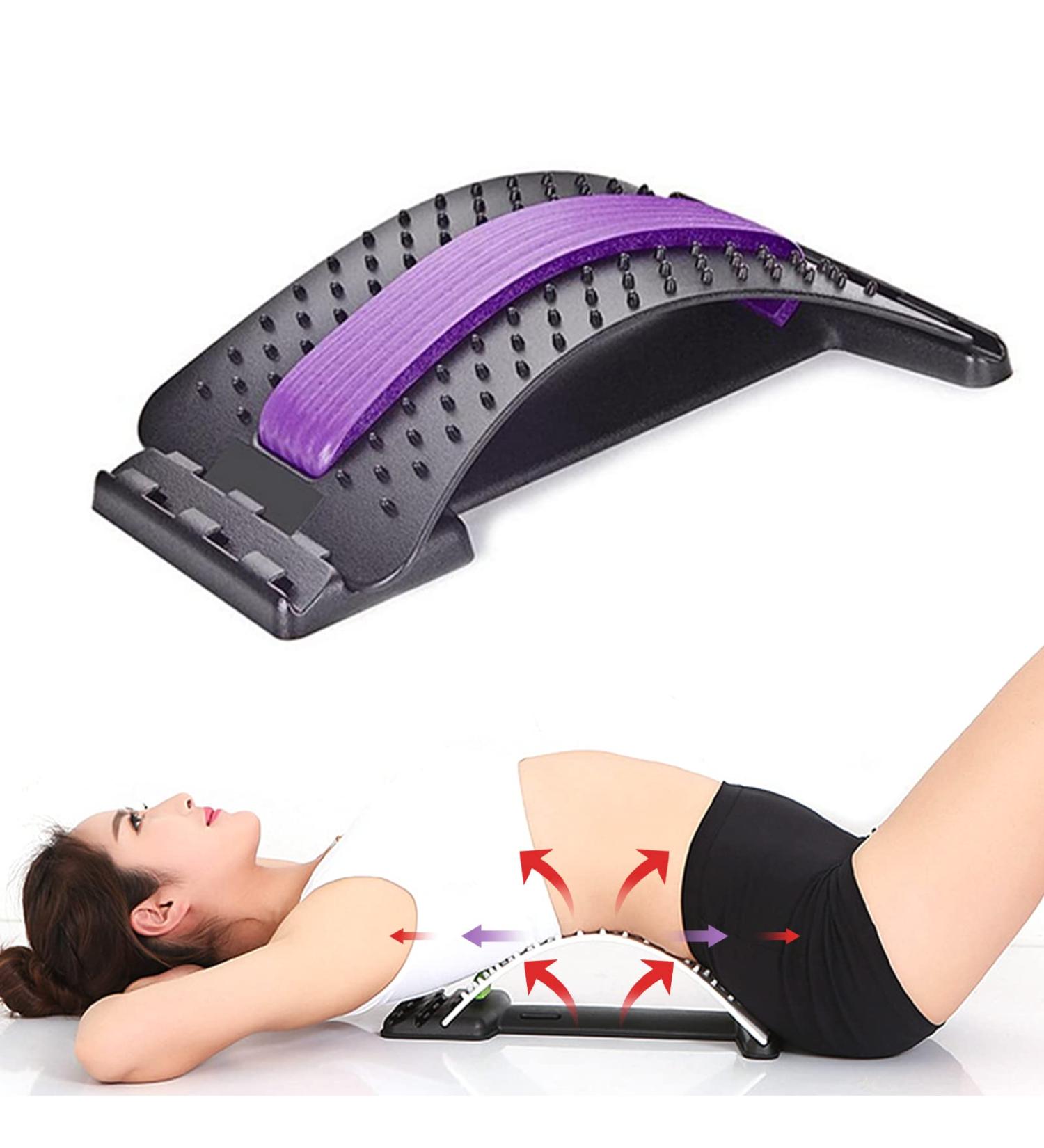 Back Massager Magic Stretcher - Pain Relief & Relaxation Equipment | Backhide & See Massager for Lumbar Support - Black/Purple - Buy Online on GoSupps.com