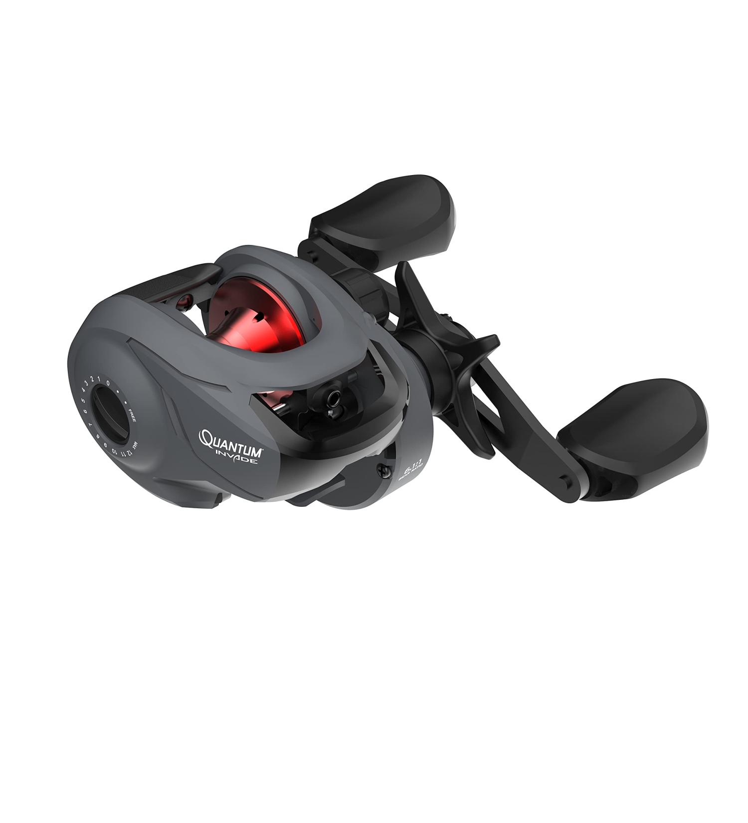 Buy Quantum Invade Baitcast Fishing Reel - 5 Ball Bearings Dynamag Cast Control Zero Friction Design - Left-Wing Gray/Red - Buy Online on GoSupps.com