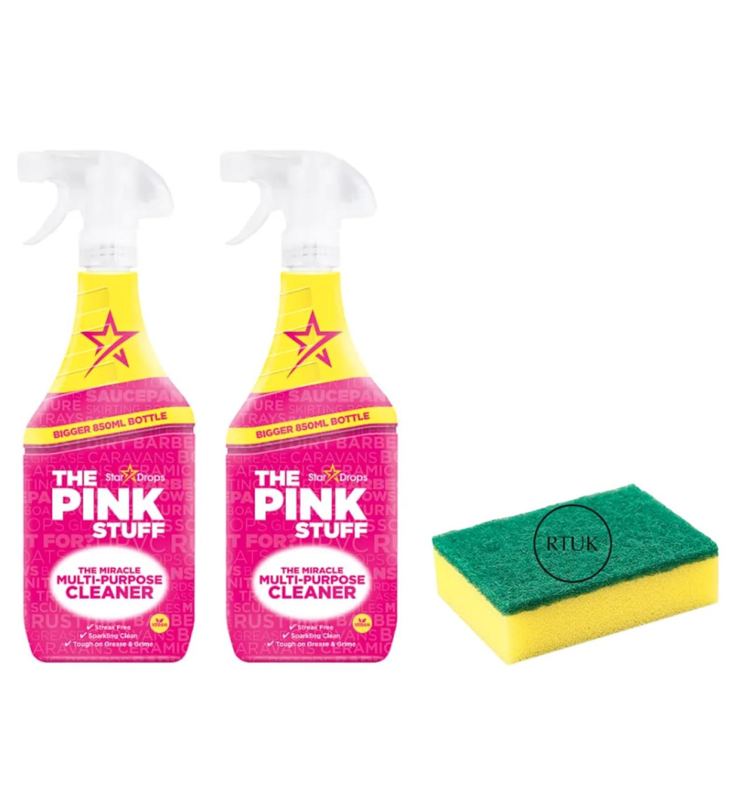 RTUK The Pink Stuff Multipurpose Miracle Cleaning Spray (850ml) Trigger Grease Stains thick Cleansing Bathroom Foam Gel Cleaner Spray Grime Shine - Includes 1 Cleaning Sponge (2) - Buy Online on GoSupps.com
