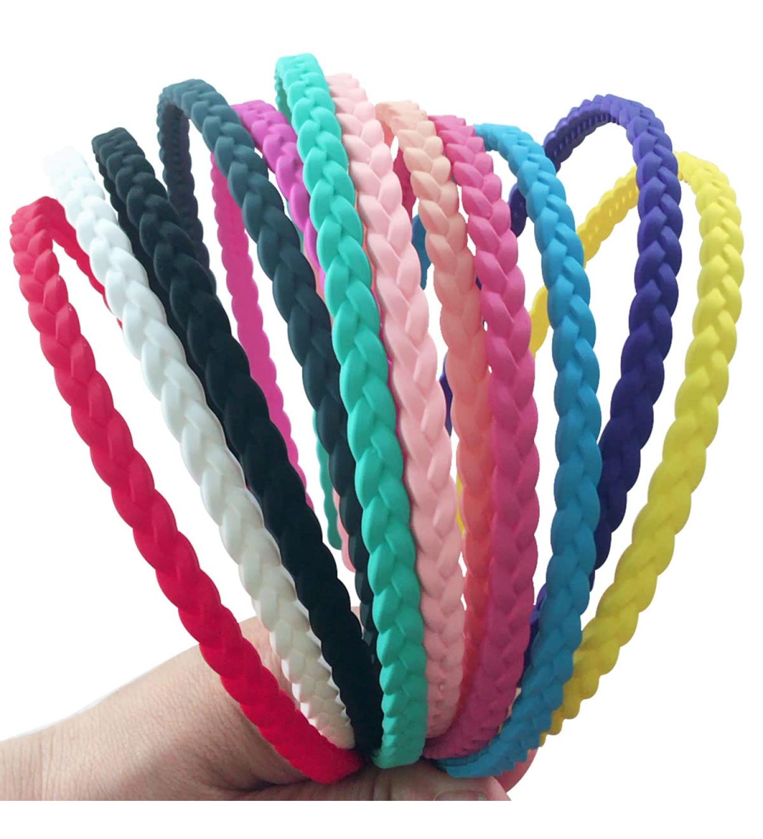 Pack of 12 Thin Hair Bands for Girls & Women - Yazon Model 2 Plastic with Teeth Narrow | International Shipping Available - Buy Online on GoSupps.com