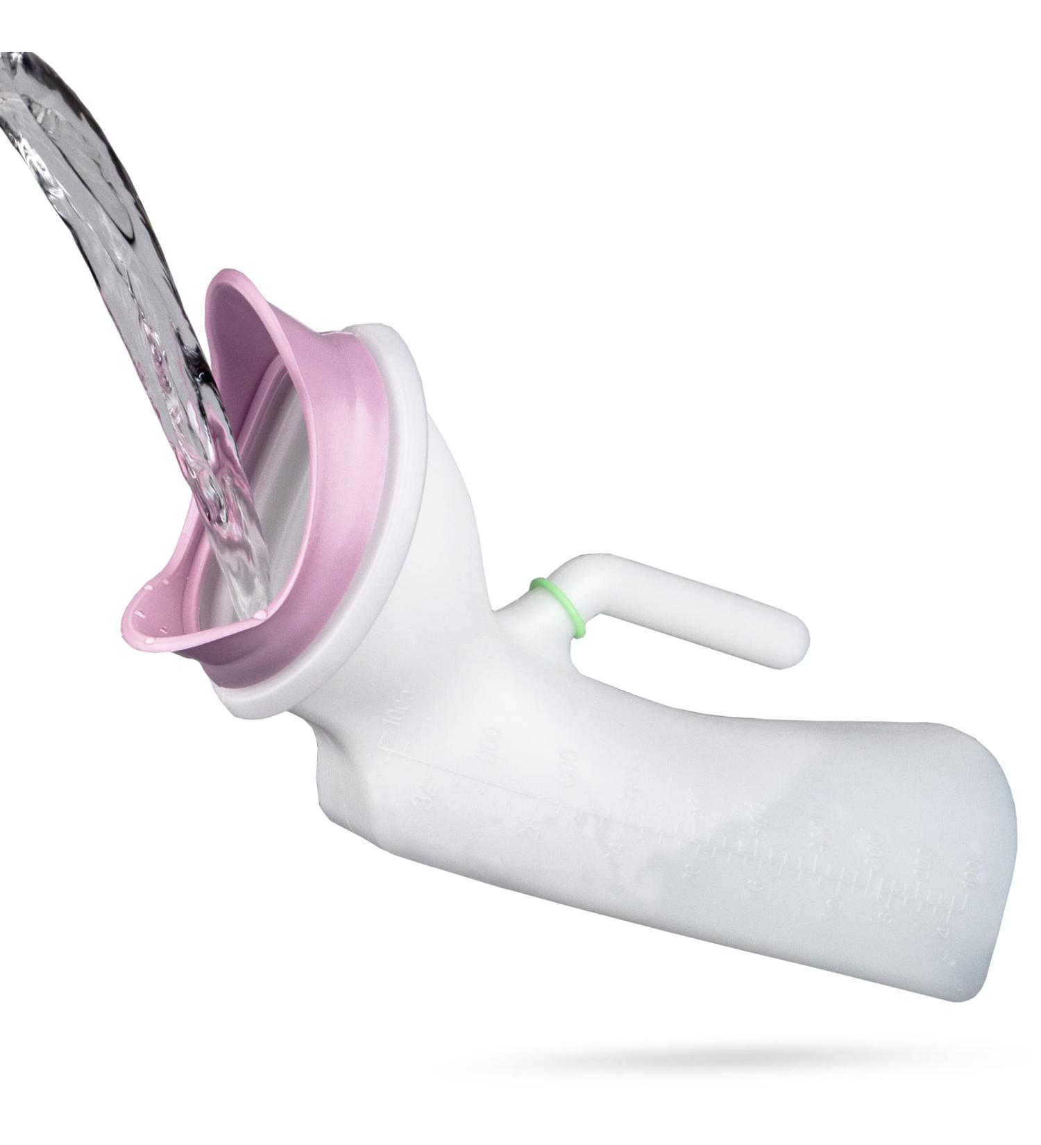 Female Urinal 32oz - Bedside Pee Bottle for Elderly & Bedridden Patients - Leakproof Portable Urine Bottle with Soft Ring - Glow in The Dark - 1.0 Count - Buy Online on GoSupps.com