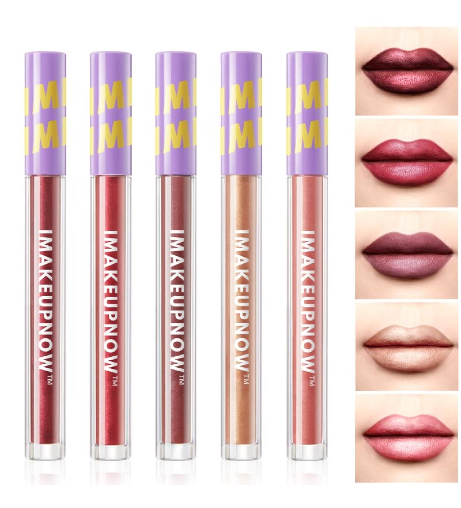 Buy Metallic Lipstick Set for Women - 5 Long-Lasting High-Pigment Shades | Shimmer Finish | International Shipping Available - Buy Online on GoSupps.com