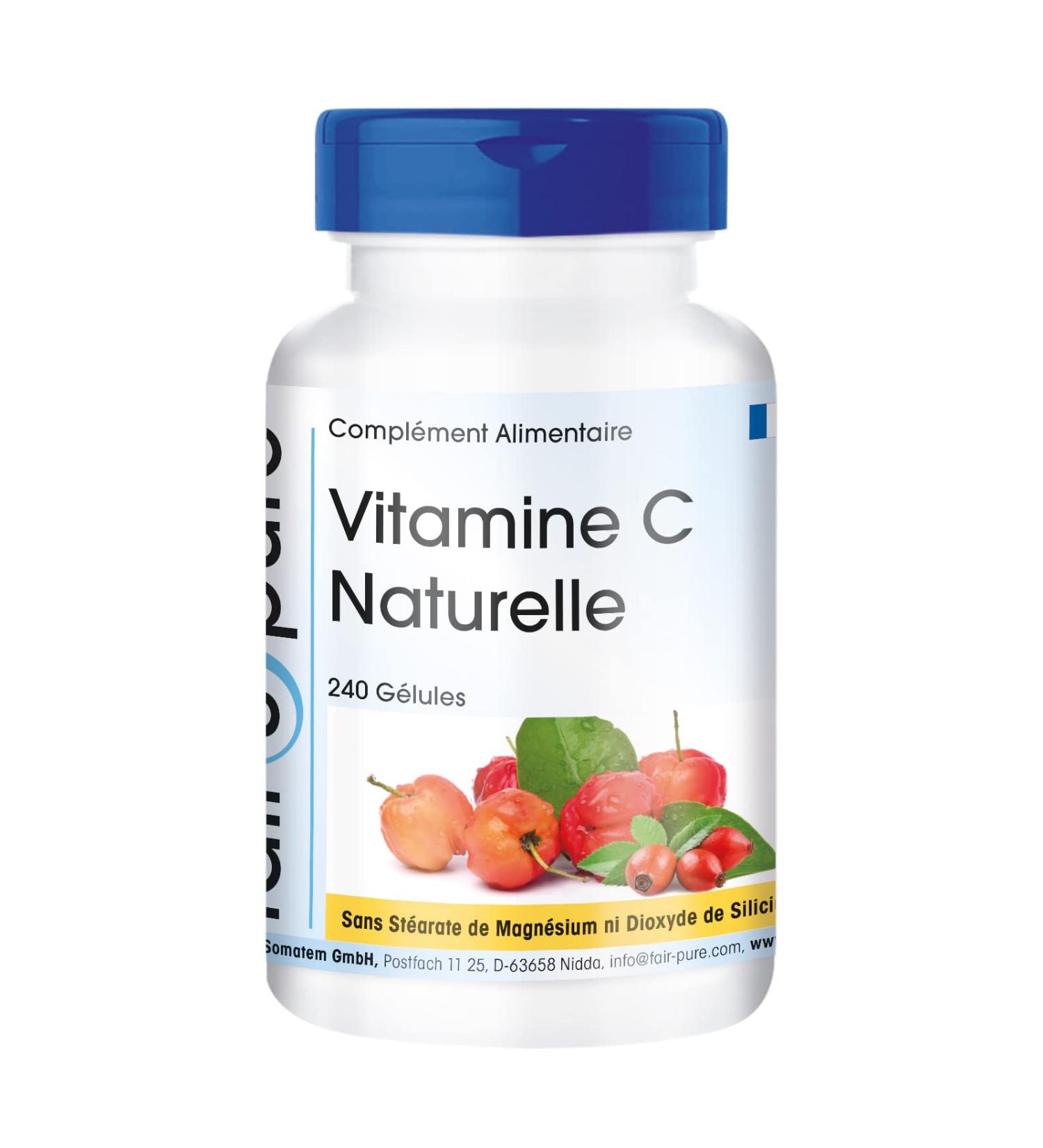 Fair & Pure - Vitamine C naturelle d'ac rola et d' glantier - v gane - 240 g lules - Buy Online on GoSupps.com