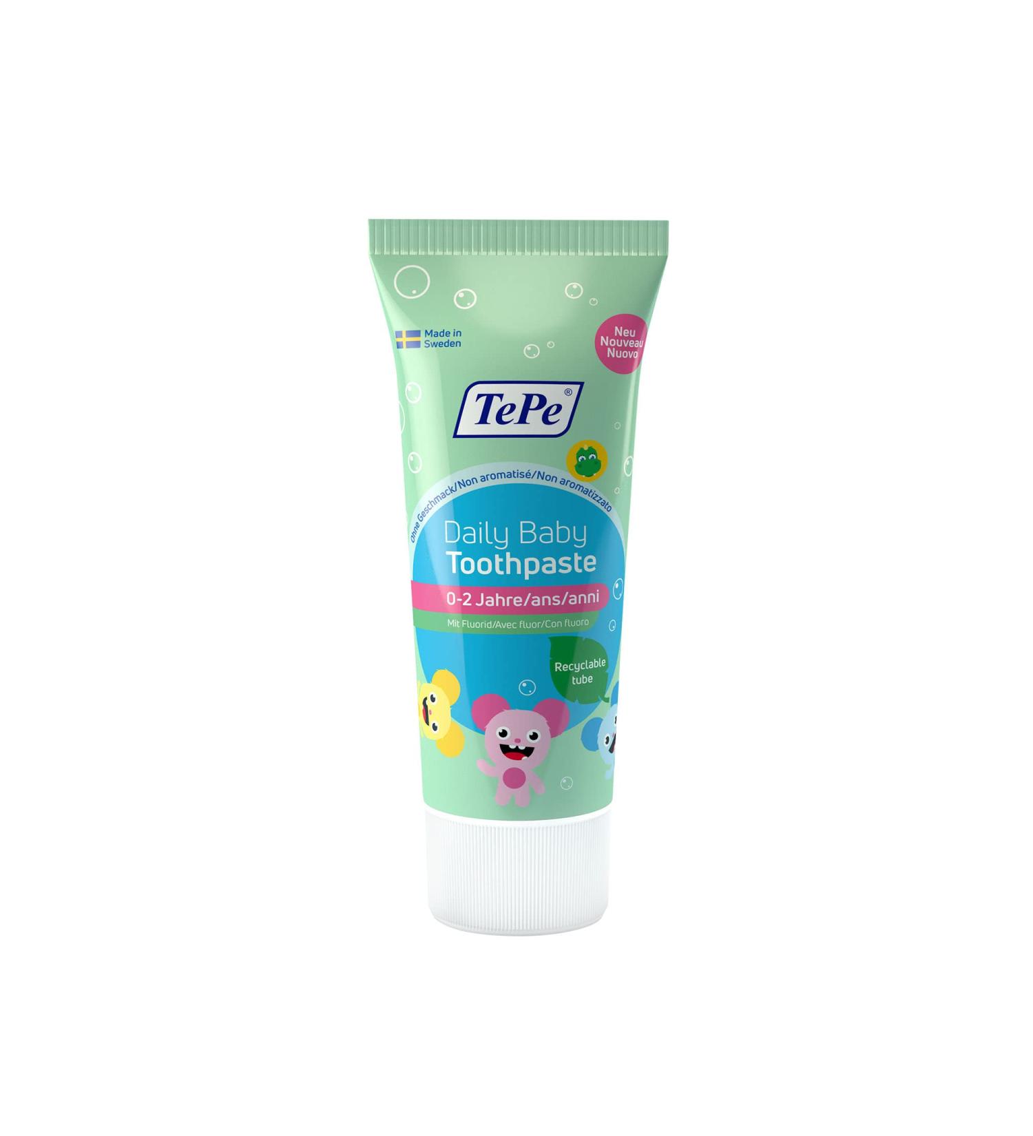 Tepe Daily Baby Toothpaste 0-2 Years - Tasteless Gentle Fluoride Toothpaste for Kids 50ml Prevents Caries - International Shipping Available - Buy Online on GoSupps.com