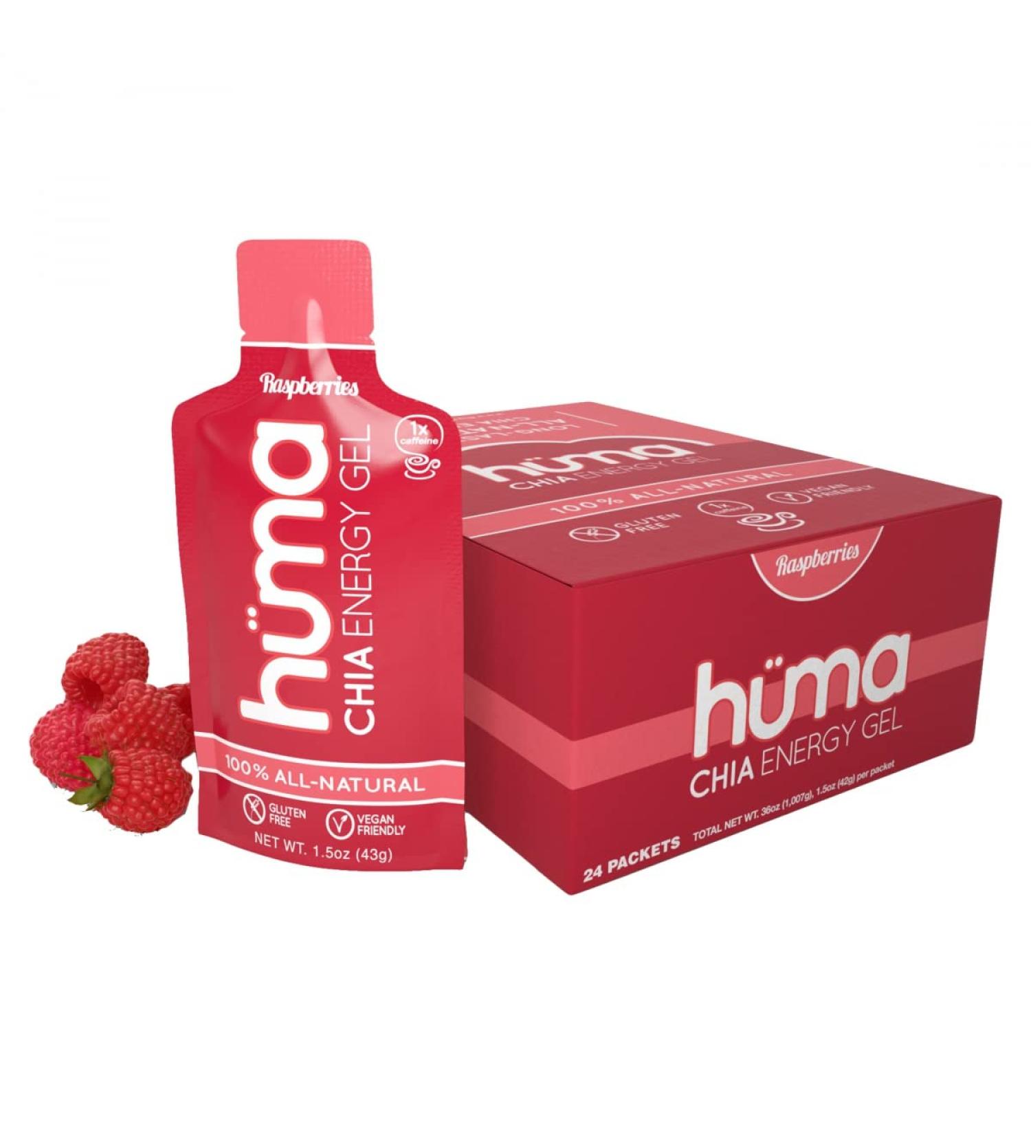 Huma Chia Energy Gel - Box of 24 (Raspberry)