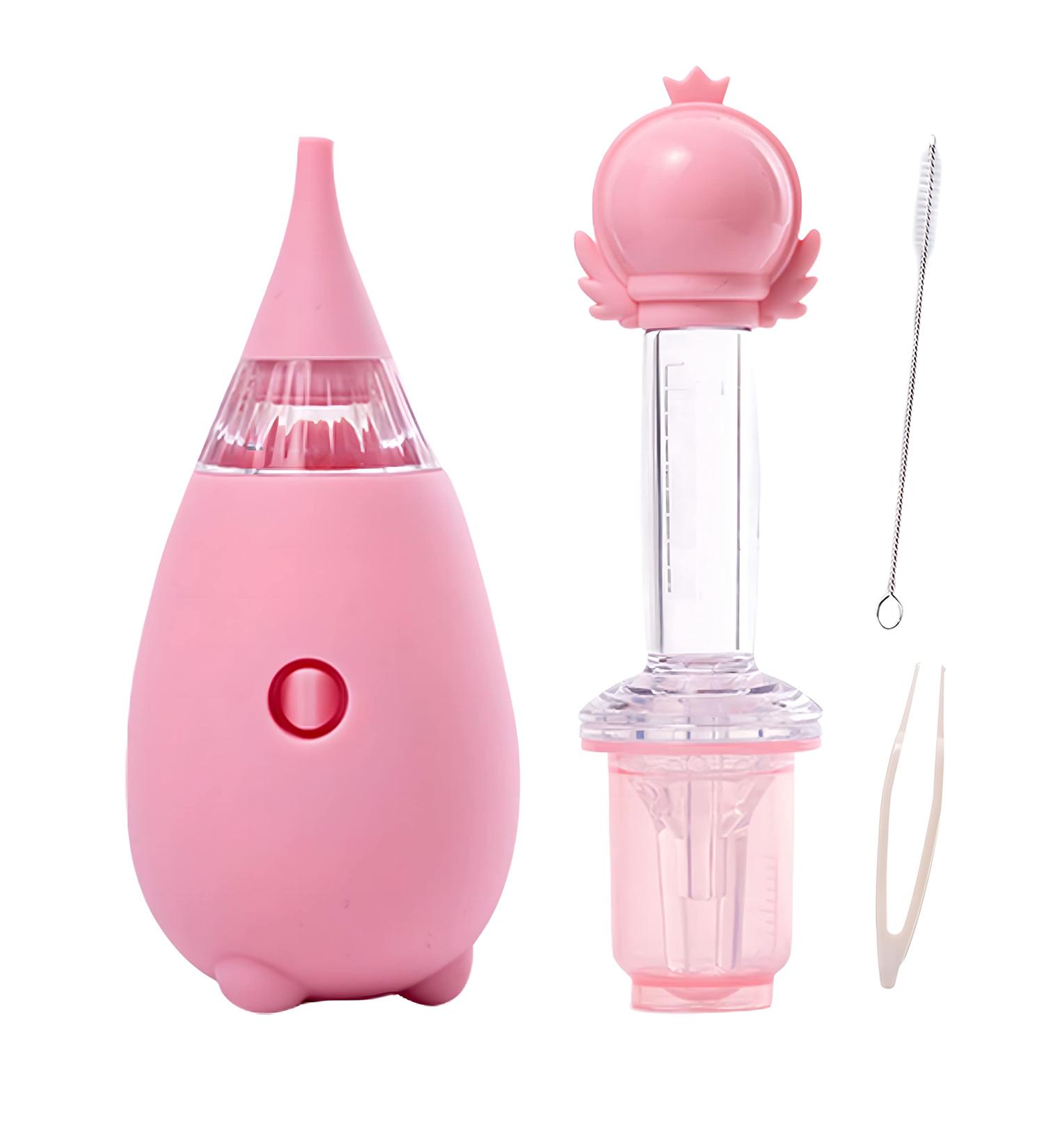 Silicone Baby Nasal Aspirator & Medicine Syringe Pacifier Set - 10ml Oral Feeding, Baby Nursing Kit w/ Collecting Box - Buy Online on GoSupps.com