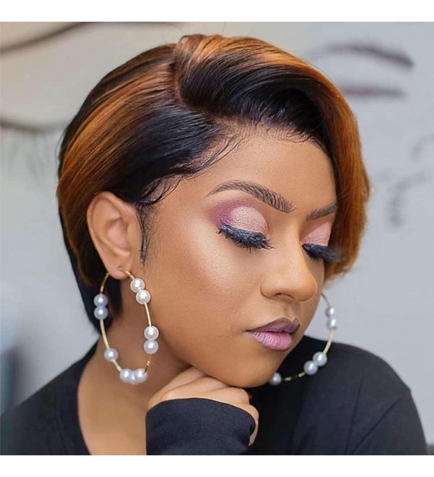Ombre Blonde Short Pixie Cut Wig for Black Women - 6 inch Synthetic Daily Use Bob Wig - Buy Online on GoSupps.com