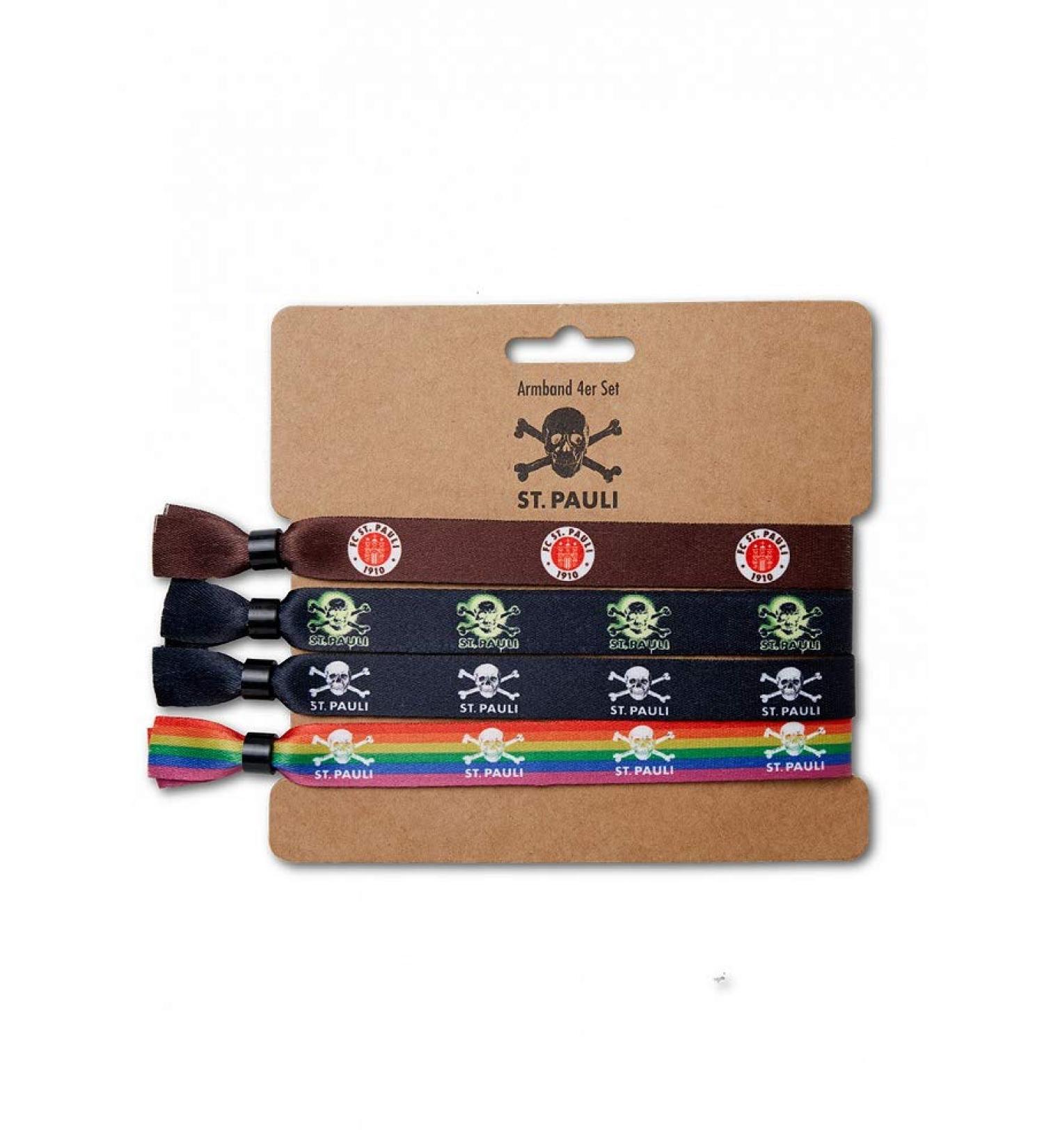 FC St. Pauli - Skull Bracelet Set of 4