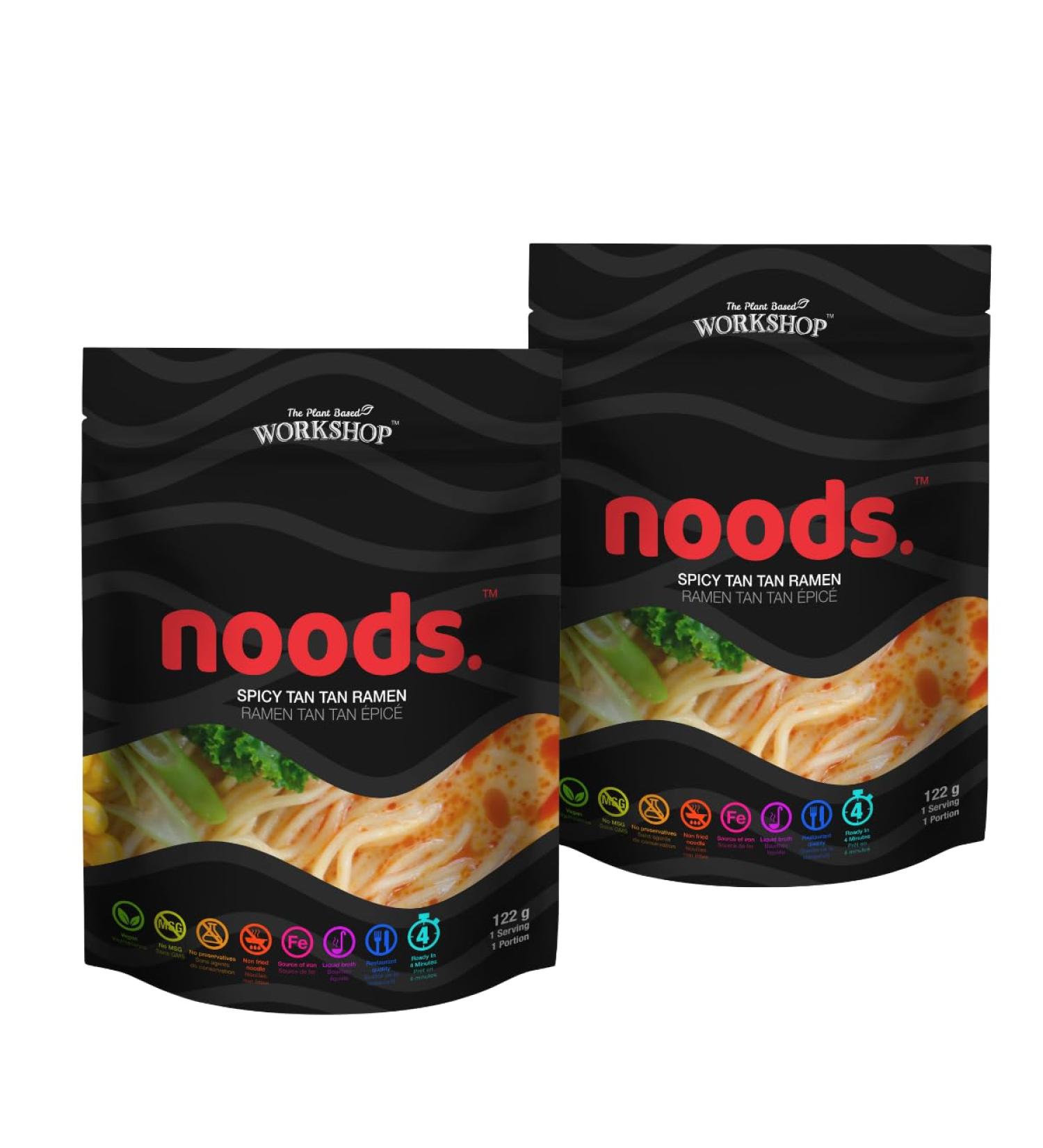 The Plant Based Workshop Ramen Noodles Soup Mix Japanese-Inspired Instant Noodles with Soup Base No MSG No Preservatives Vegan Gluten Free Spicy Tan Tan 122g x 2 (2 servings) - Buy Online on GoSupps.com