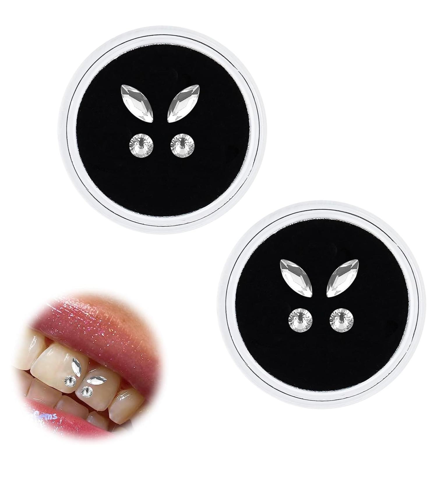 Tooth Crystal Decorations - 4PCs Teeth Gems & Jewelry for DIY Nail Art | Dental Diamond Ornaments - Buy Online on GoSupps.com