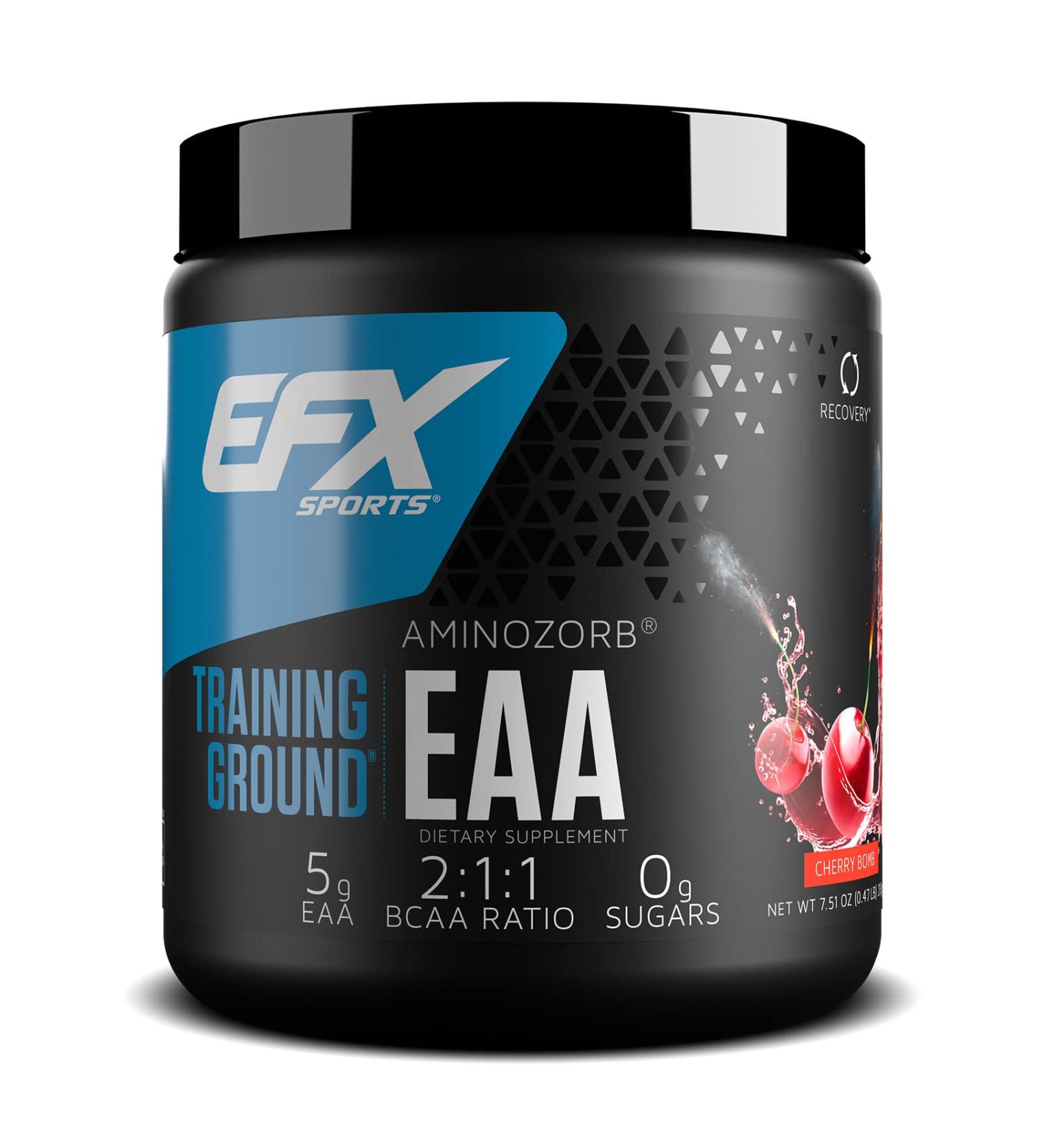 EFX Sports Training Ground EAA | Essential Amino Acids Supplement for Energy & Protein | Pre Intra Post Workout | 40 Servings Cherry Bomb - Buy Online on GoSupps.com