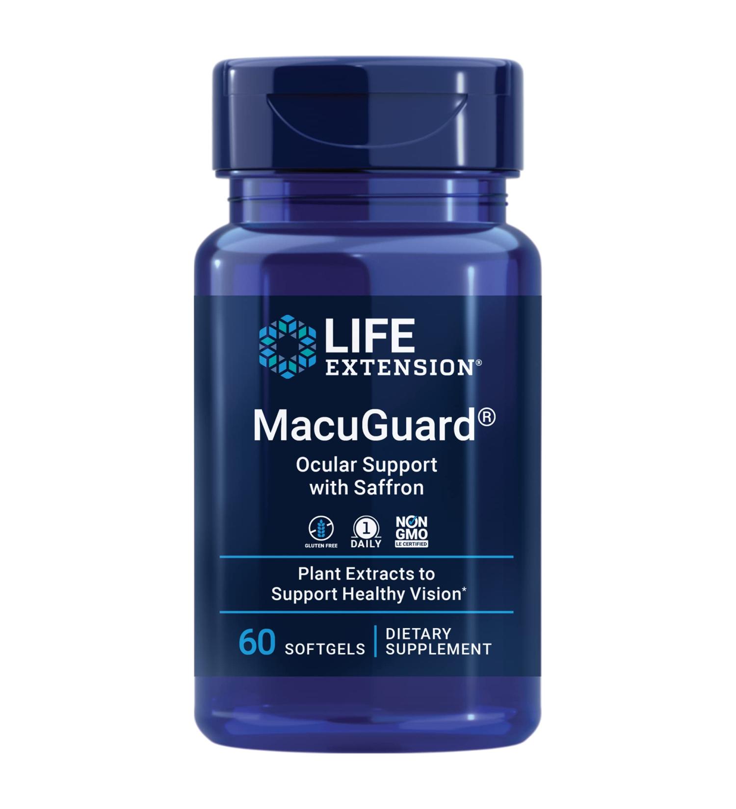 Life Extension MacuGuard Ocular Support with Saffron - 60 Softgels for Eye Health - Buy Online on GoSupps.com