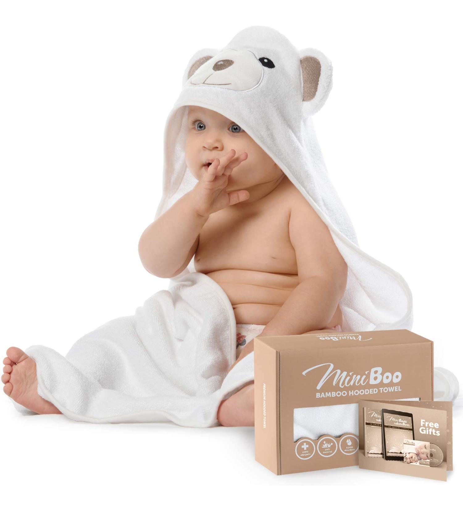 Premium Organic Bamboo Baby Hooded Towel | Ultra Soft & Hypoallergenic Baby Towels for Infant & Toddler | Perfect Baby Gift - Buy Online on GoSupps.com