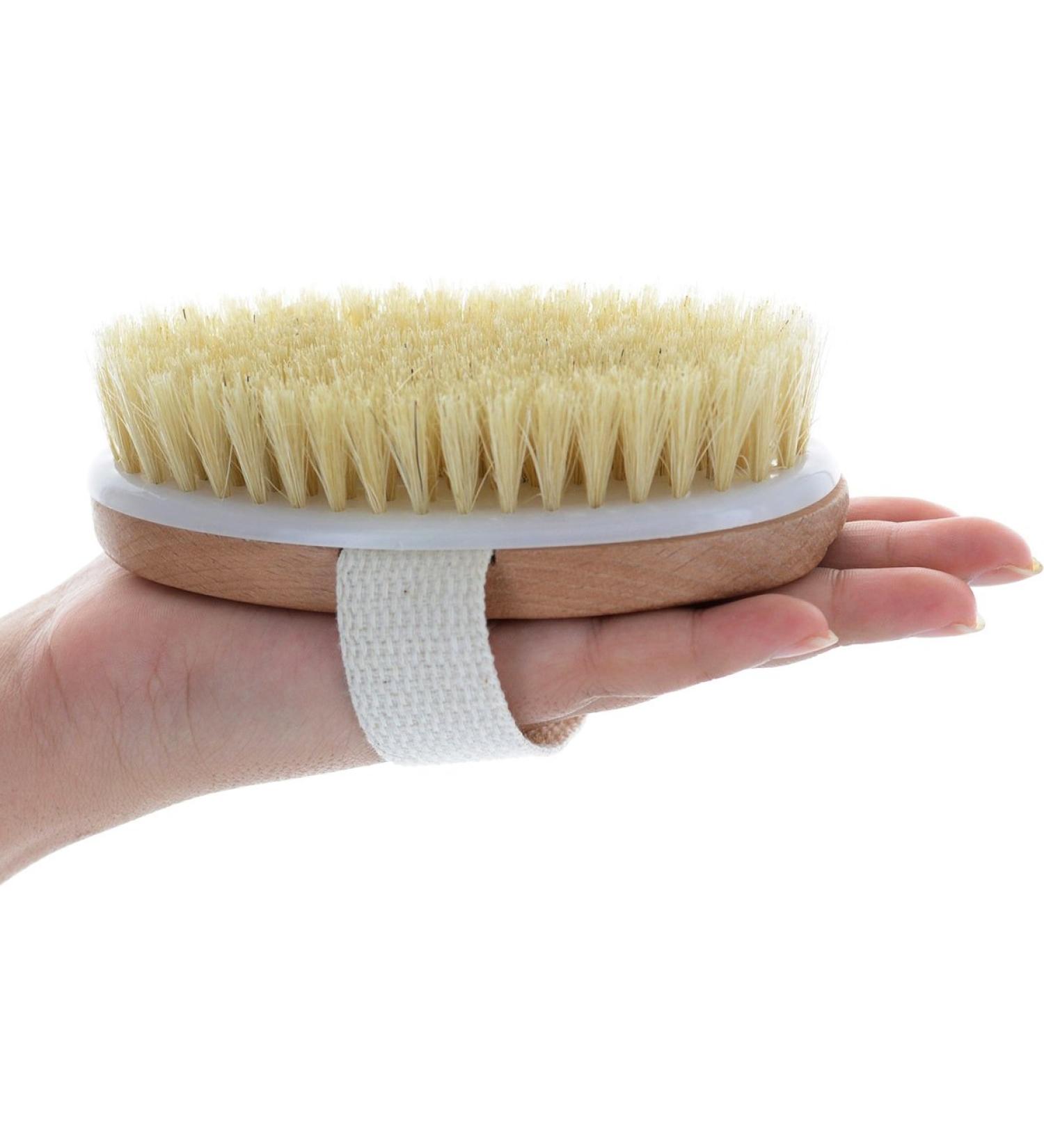 LEORX Wooden Dry Skin Body Brush - Natural Bristles for Exfoliation and Smoother Skin - Buy Online on GoSupps.com