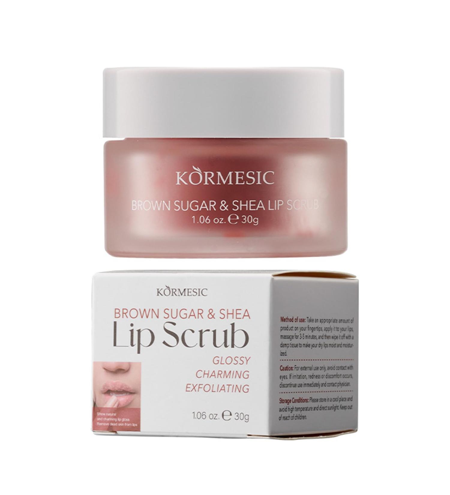 Brown Sugar Lip Scrub Natural Exfoliator and Moisturizer with Brown Sugar and Shea Butter for Dry Cracked and Dark Lips Long Lasting Hydration Smoothing Lips Lip Care - Buy Online on GoSupps.com