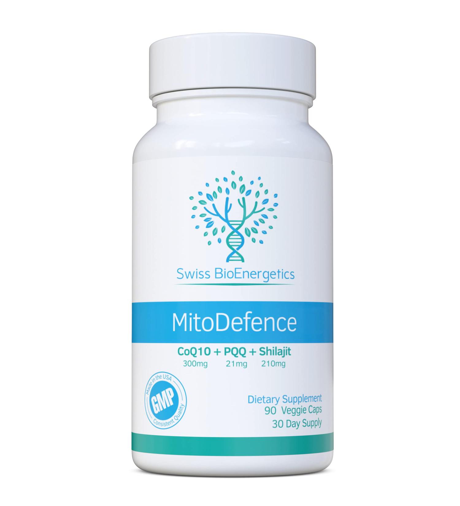 MitoDefence - Premium 300mg CoQ10 with 21mg PQQ & 210mg Shilajit | All-in-One Mitochondrial Support | Enhanced Absorption | USA-Made - Buy Online on GoSupps.com