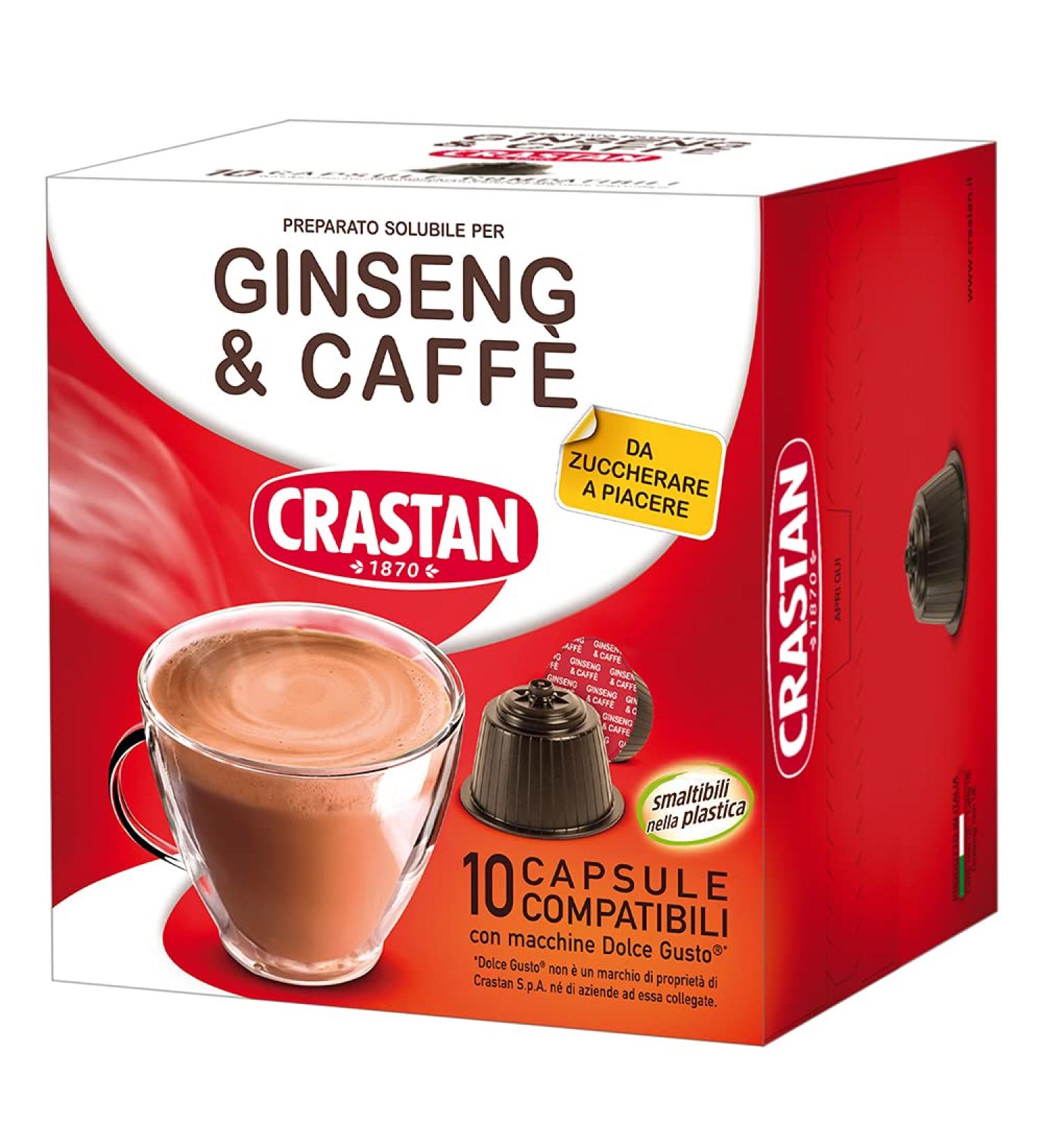  Crastan Crastan Dolce Gusto Compatible Capsules - Ginseng and Sugar Coffee - Pack of 10 Capsules - Buy Online on GoSupps.com