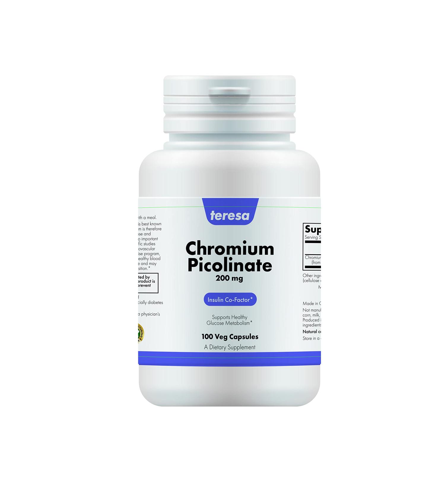 Teresa Chromium Picolinate 200mcg Insulin Co-Factor* - 100 Veg Capsules - Buy Online on GoSupps.com