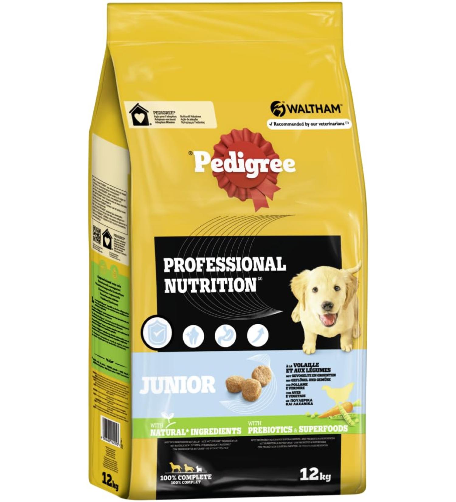 Pedigree Professional Nutrition Dry Food 12kg Bag - Poultry & Vegetables - Dog Food (Junior, Poultry & Vegetables)
