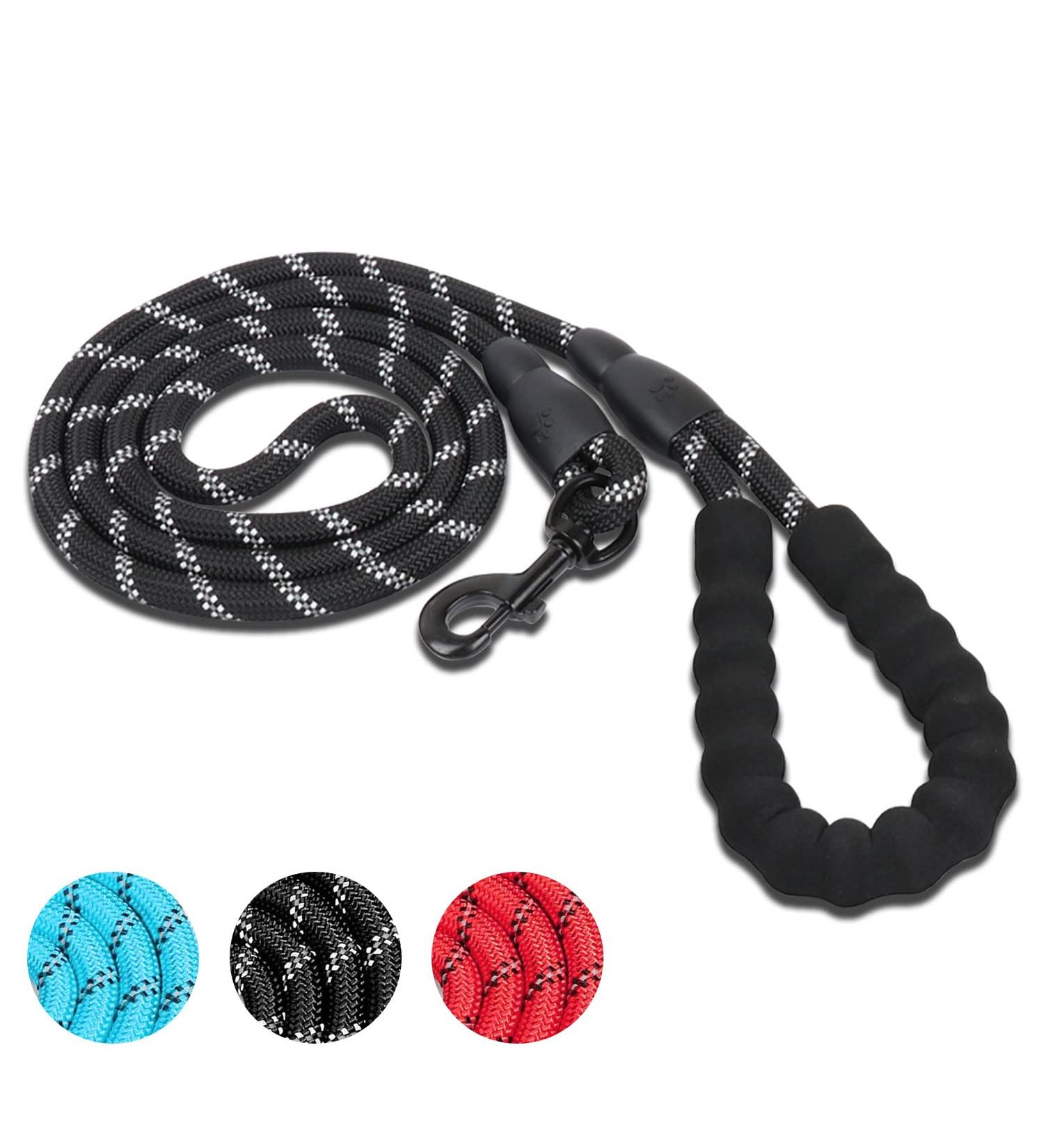 DOKI 5.3FT Black Dog Lead | Soft Padded Handle | Highly Reflective Leash for Small, Medium, and Large Dogs - Buy Online on GoSupps.com