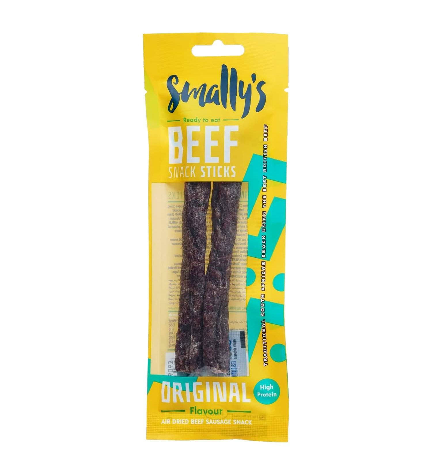  Smally's Biltong Smally's Biltong - 15 Pack Beef Snack Sticks Original Beef Cabbage High Protein Beef Snack Air Dried South African Traditional Beef Sausage - 40g - Buy Online on GoSupps.com