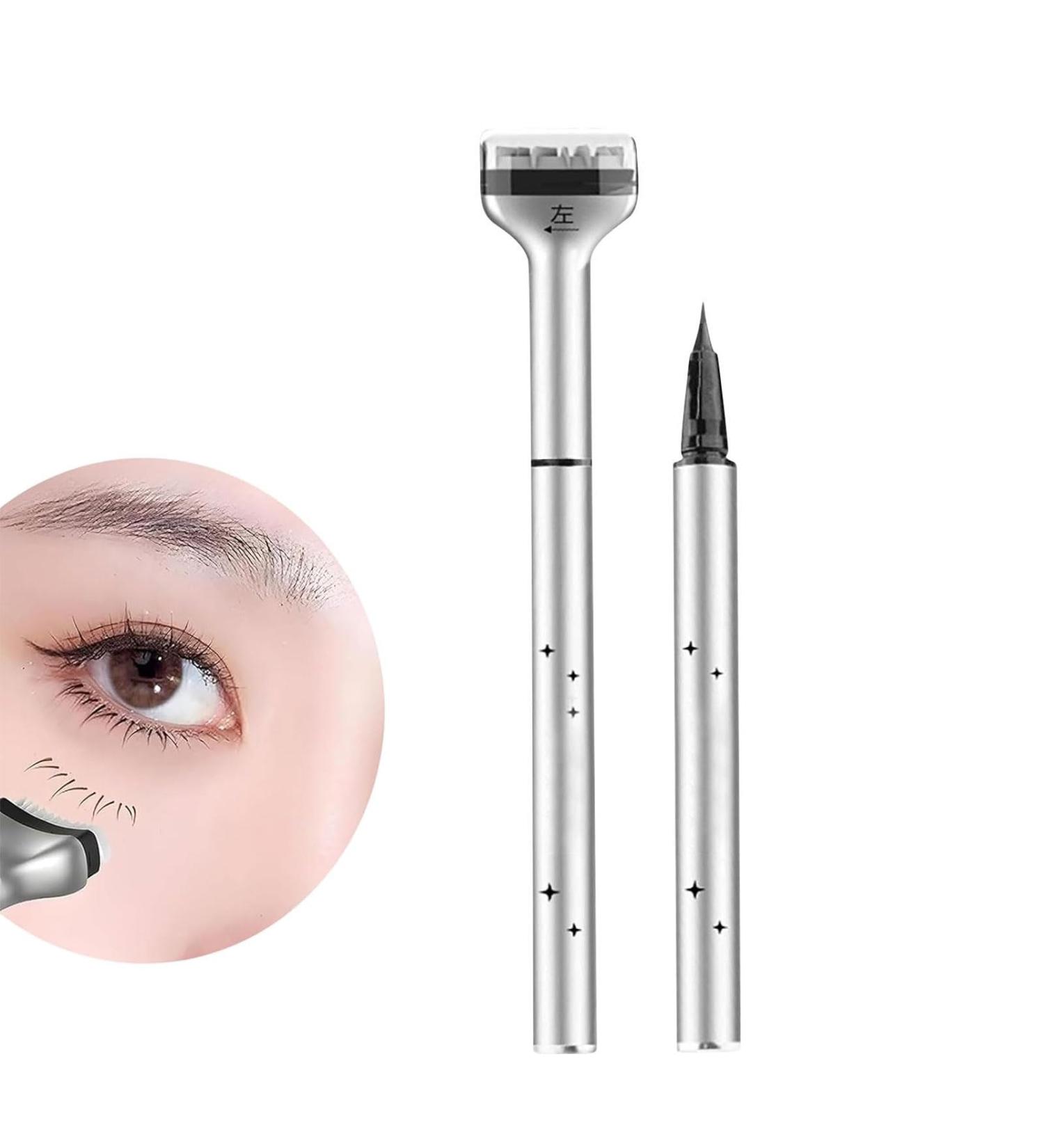 DREF 2024 Eyeliner Stick Gel and Eyelashes 2 in 1 Eyeliner Waterproof Quick Dry Smudge Resistant Durable Enlarge Eyes Easy to Use Brown - Buy Online on GoSupps.com
