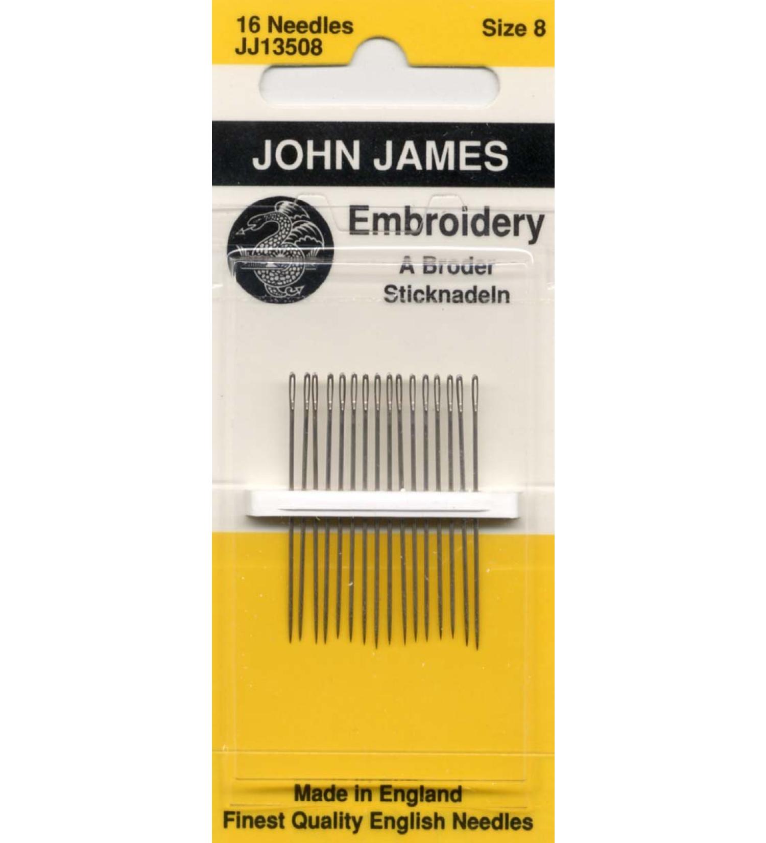 Colonial Needle John James Embroidery Hand Needles Size 8  16/Pkg 1 PACK