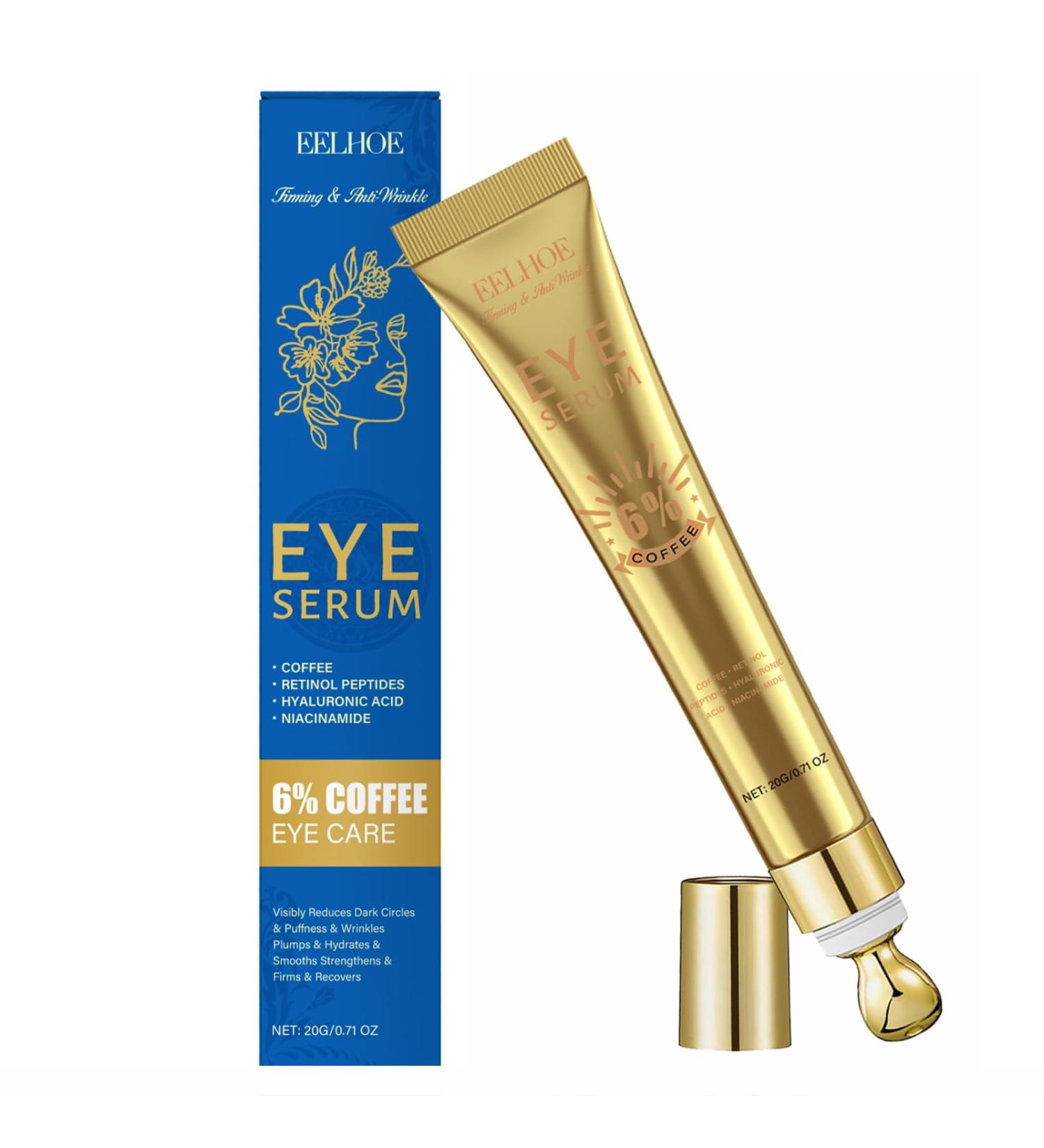 Retinol Eye Serum for Dark Circles & Puffiness with Niacinamide Hyaluronic Acid & Caffeine - Anti-Aging Under Eye Treatment for Wrinkles Brightening Firming & Depuffing - Buy Online on GoSupps.com