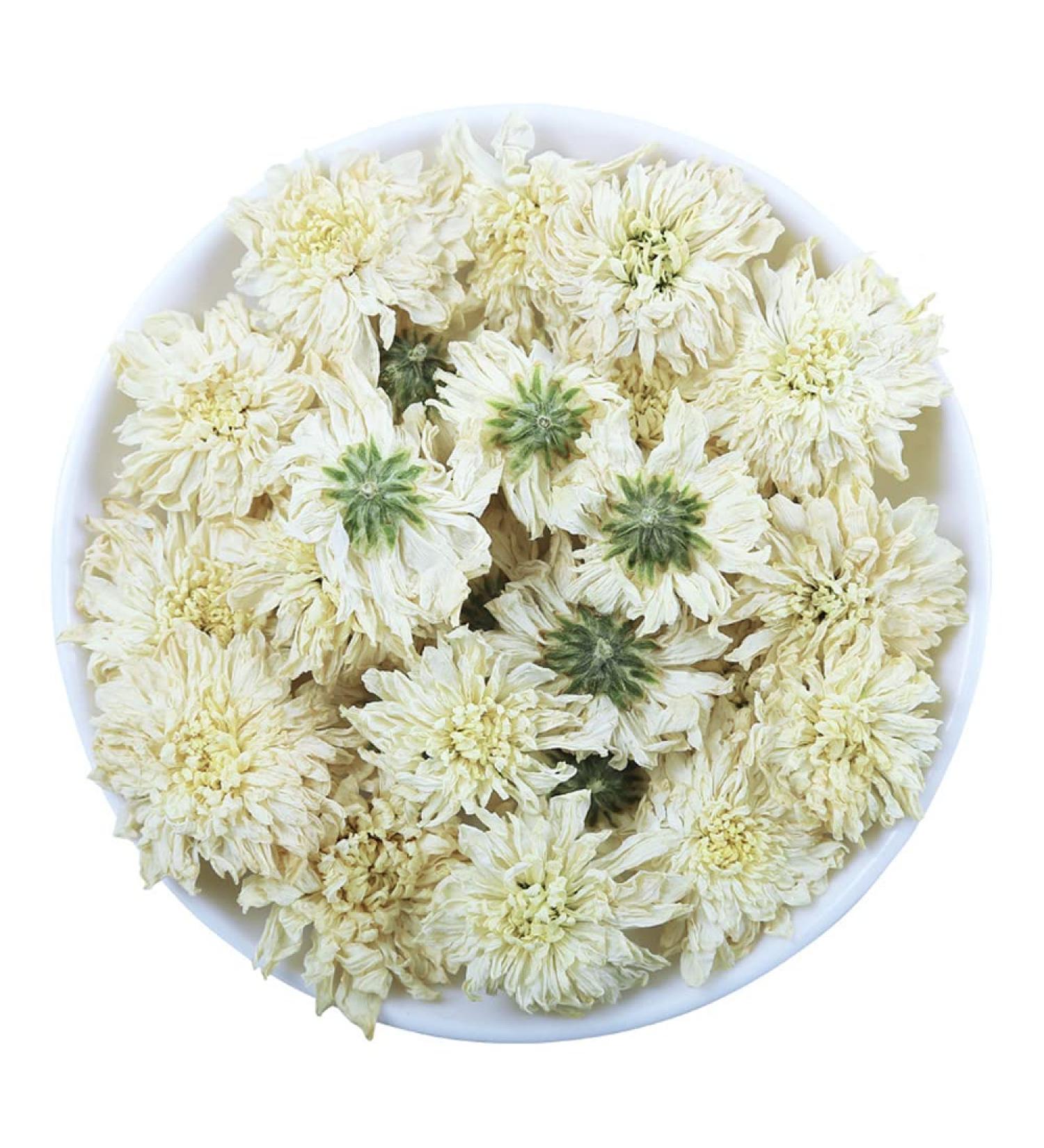 Dired White Chrysanthemum Flowers White Chrysanthemum Tea White Chrysanthemum Tea Organic White Chrysanthemum Stems Chrysanthemum Morifolium Bai Ju Hua (32 oz) - Buy Online on GoSupps.com