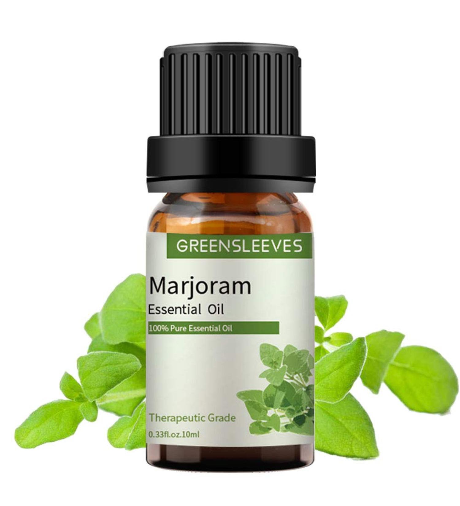 GREENSLEEVES Marjoram Essential Oil, 10ml Pure Plant-Based Fragrance Oil for Aromatherapy, Essential Oils for Diffuser, Air Freshener, Massage, Bath Bomb, Scented Candle Soap Making - Buy Online on GoSupps.com