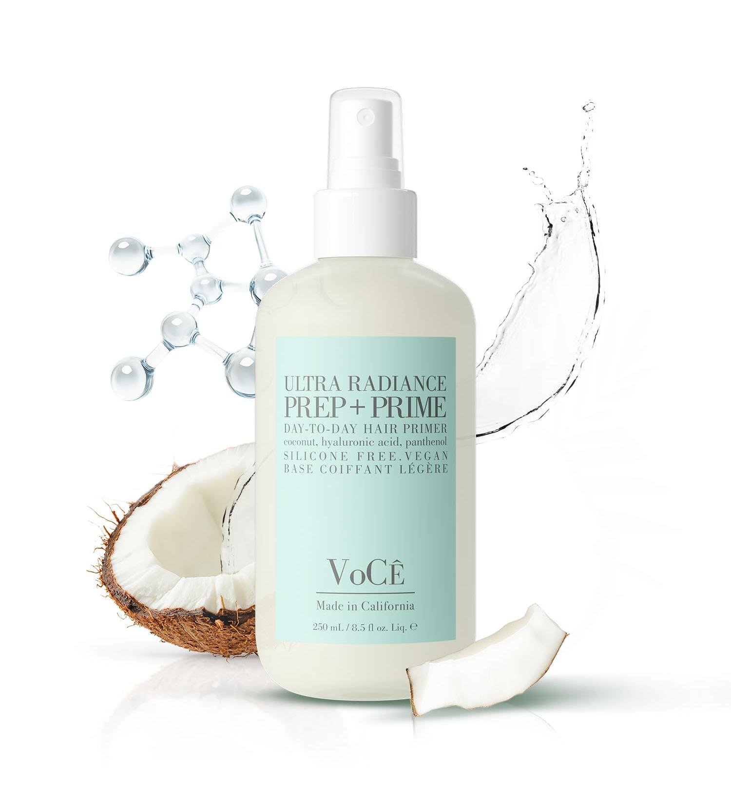 VoC Haircare Vegan Prep + Prime Blowout Spray | Shine Style Retention Heat Protection Hydrating Anti-Frizz Non-Toxic Cruelty-Free Vegan Haircare (8.5 oz | 250 ml) - Buy Online on GoSupps.com