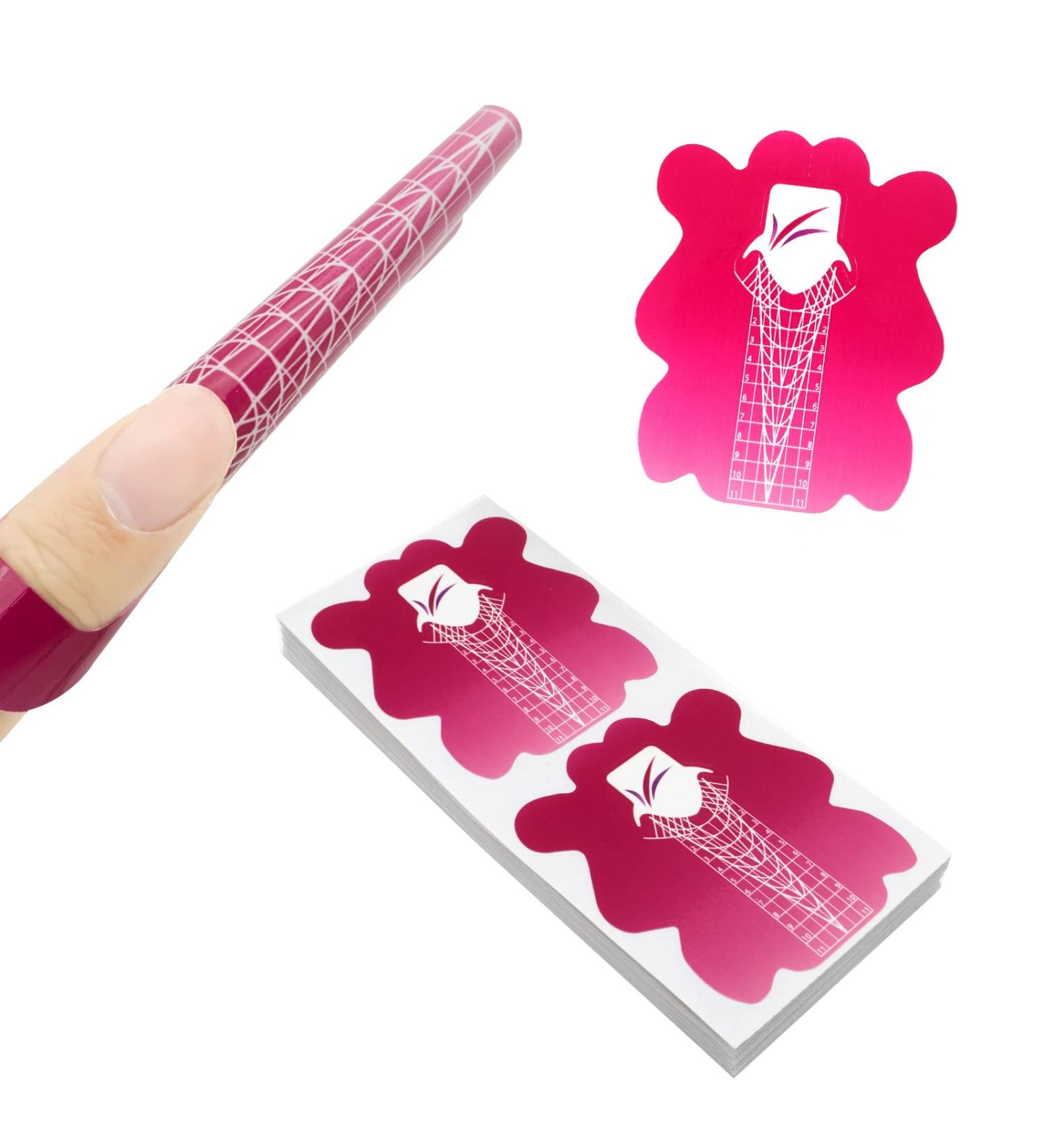 Professional Stiletto Nail Forms 100Pcs for Builder Gel Polygel Nail Art Extension Sticker Self-adhesive Nail Art Tips Guide Stickers for Acrylic Gel Nail Extension Art 100Pcs Extralong-Blossoms - Buy Online on GoSupps.com