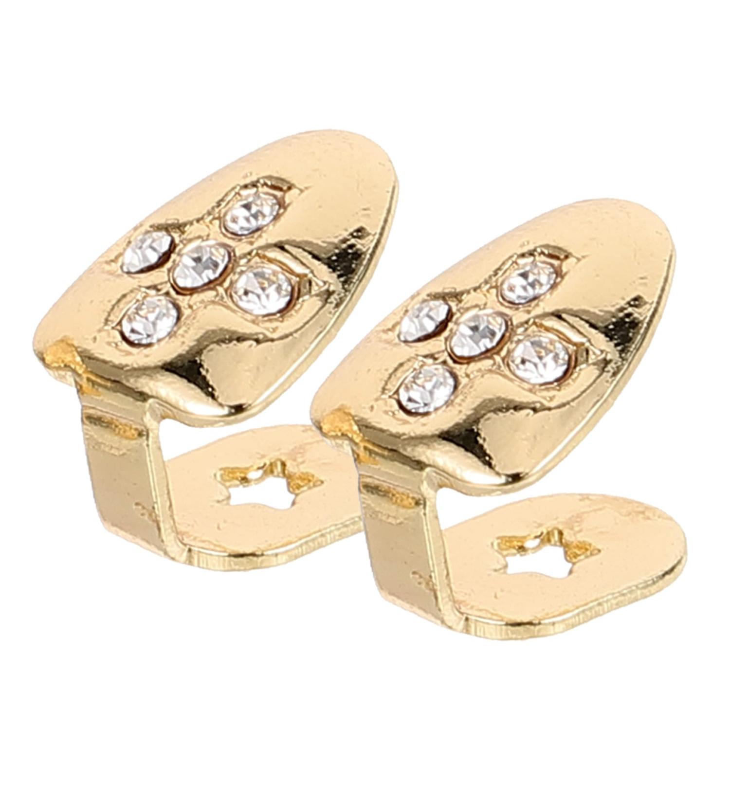 ifundom 2pcs Grills Gold Decor Grill for Teeth Shiny Mouth Grill Decorate Men and Women Gem The Cross - Buy Online on GoSupps.com