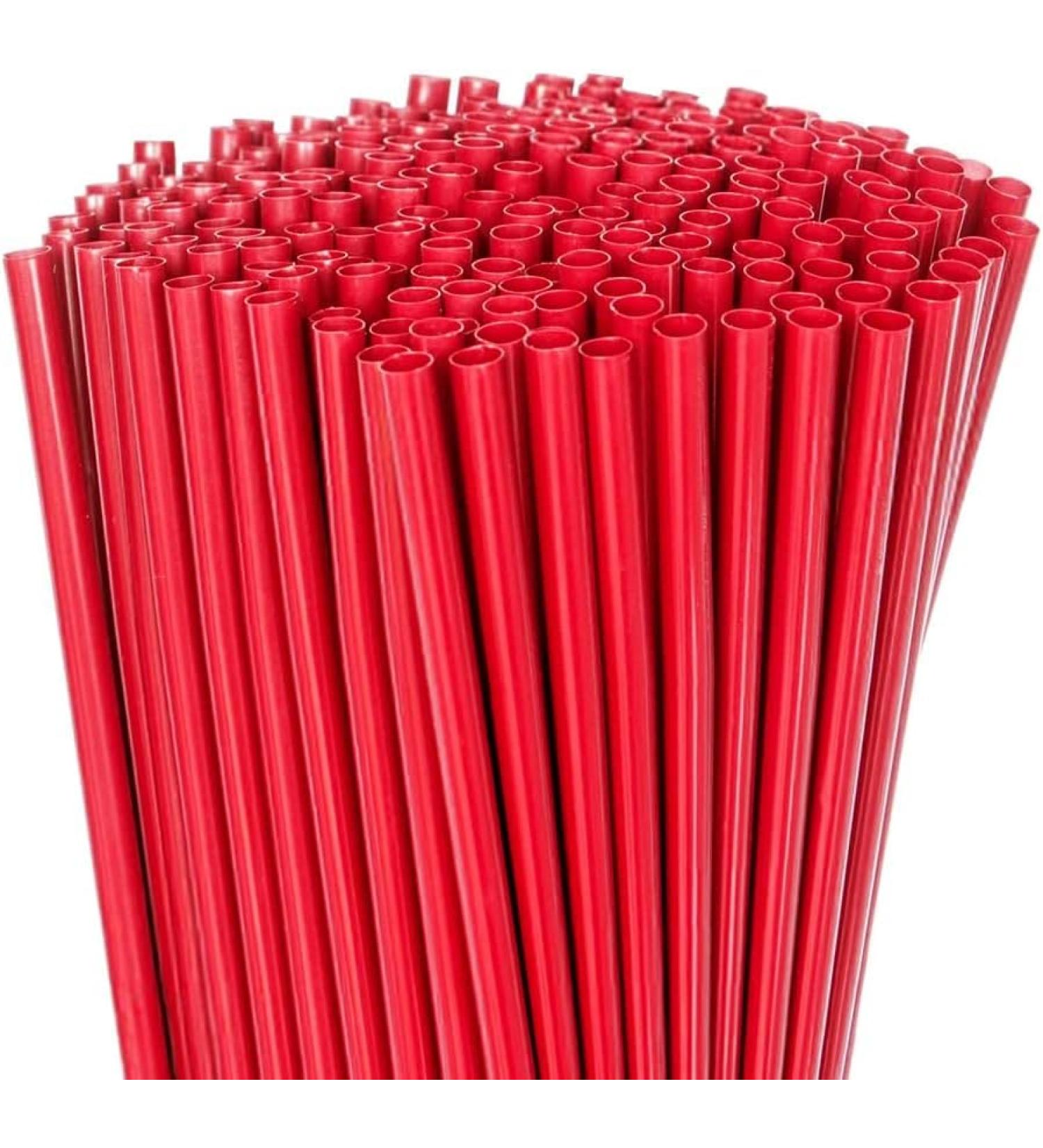 Pack of 500 - Heat Resistant Disposable Drinking Straws 20cm Long Standard Size (Red 500) - Buy Online on GoSupps.com