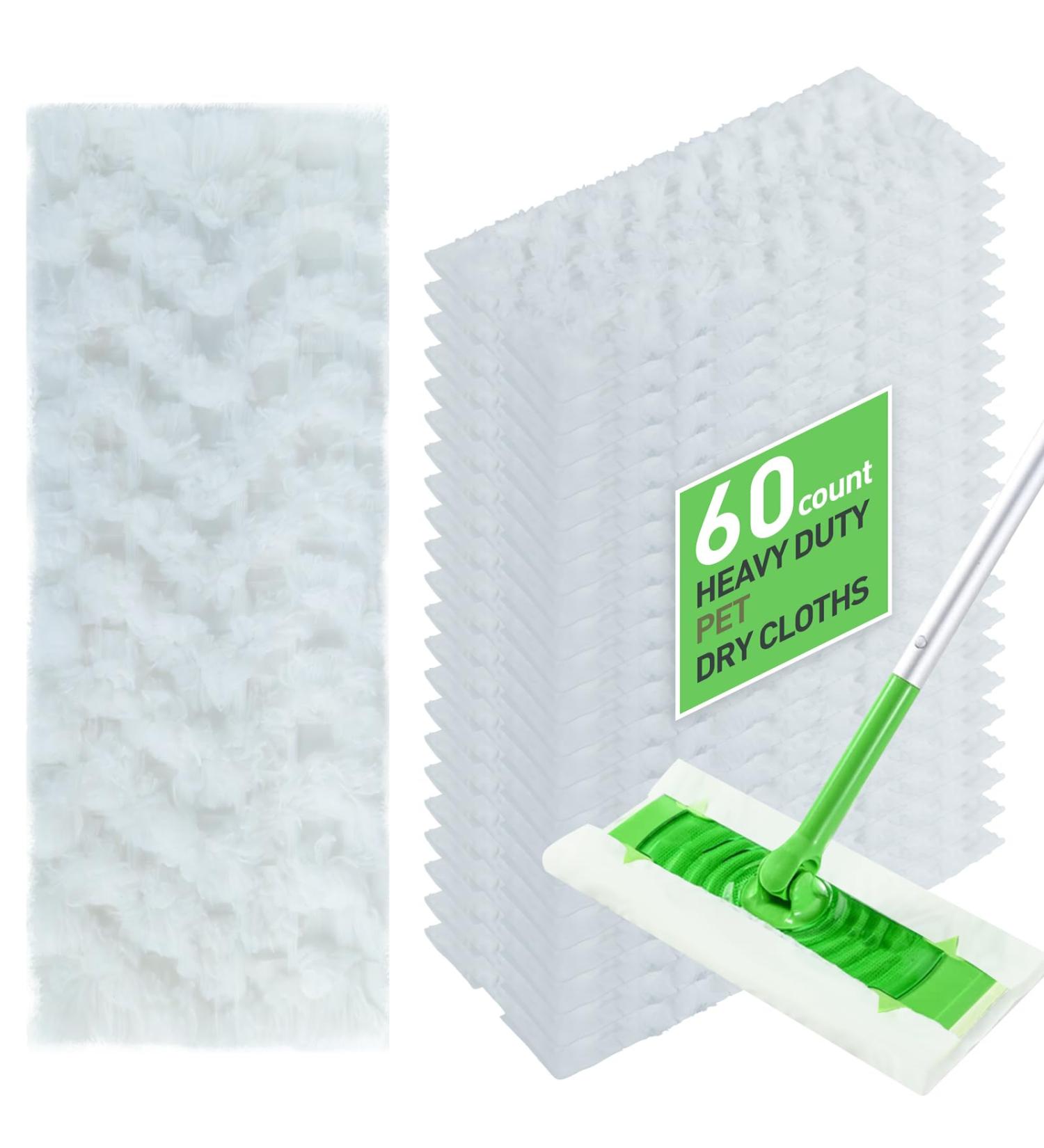 60 Count Heavy Duty Dry Sweeping Cloths for Swiffer Sweeper Sweeper Pet Heavy Duty Dry Pads Refills Unscented Multi-Surface Cloth Refills for Floor Sweeping and Cleaning - Buy Online on GoSupps.com