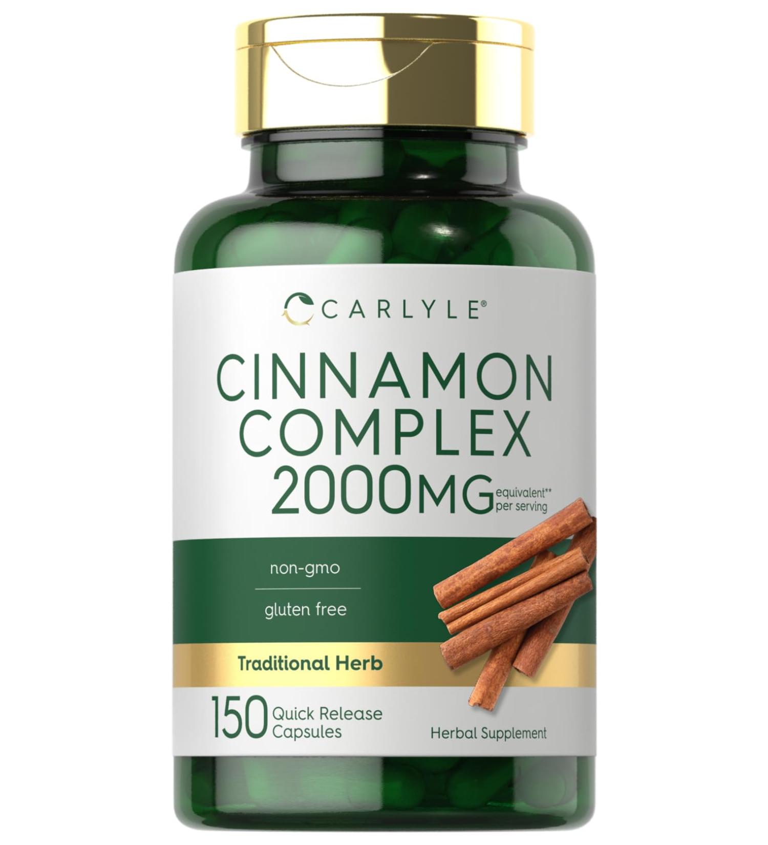 Carlyle Ceylon Cinnamon Complex with Gymnema and Mulberry | 150 Capsules | Non-GMO Gluten Free Supplement - Buy Online on GoSupps.com
