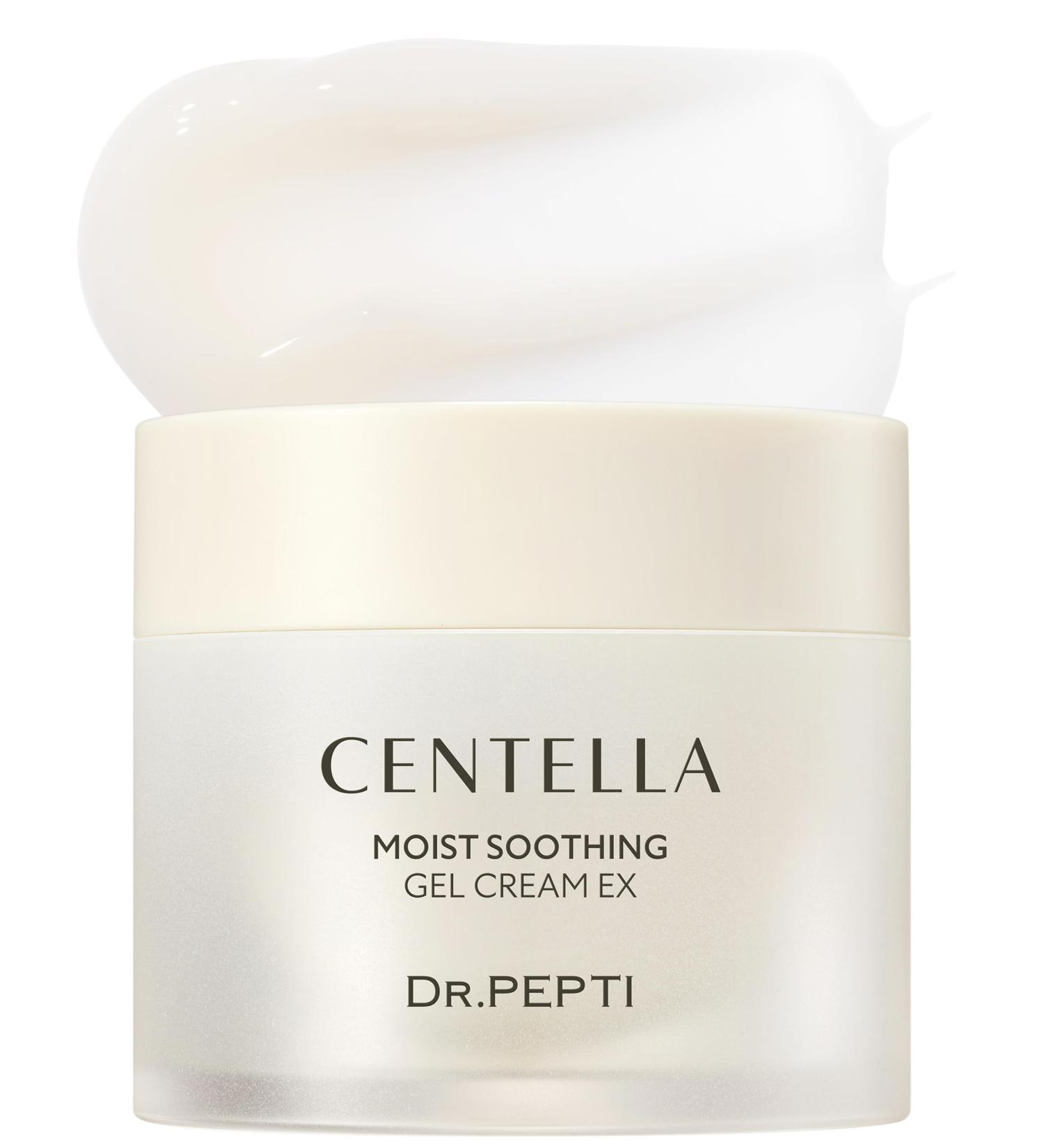 dr.pepti Centella Moist Soothing Gel Cream EX - Korean Face Moisturizer Cooling Hydrating for Sensitive Irritated Skin - Hyaluronic Acid Peptides Ceramide Makeup Booster Cream 2.37 fl.oz - Buy Online on GoSupps.com