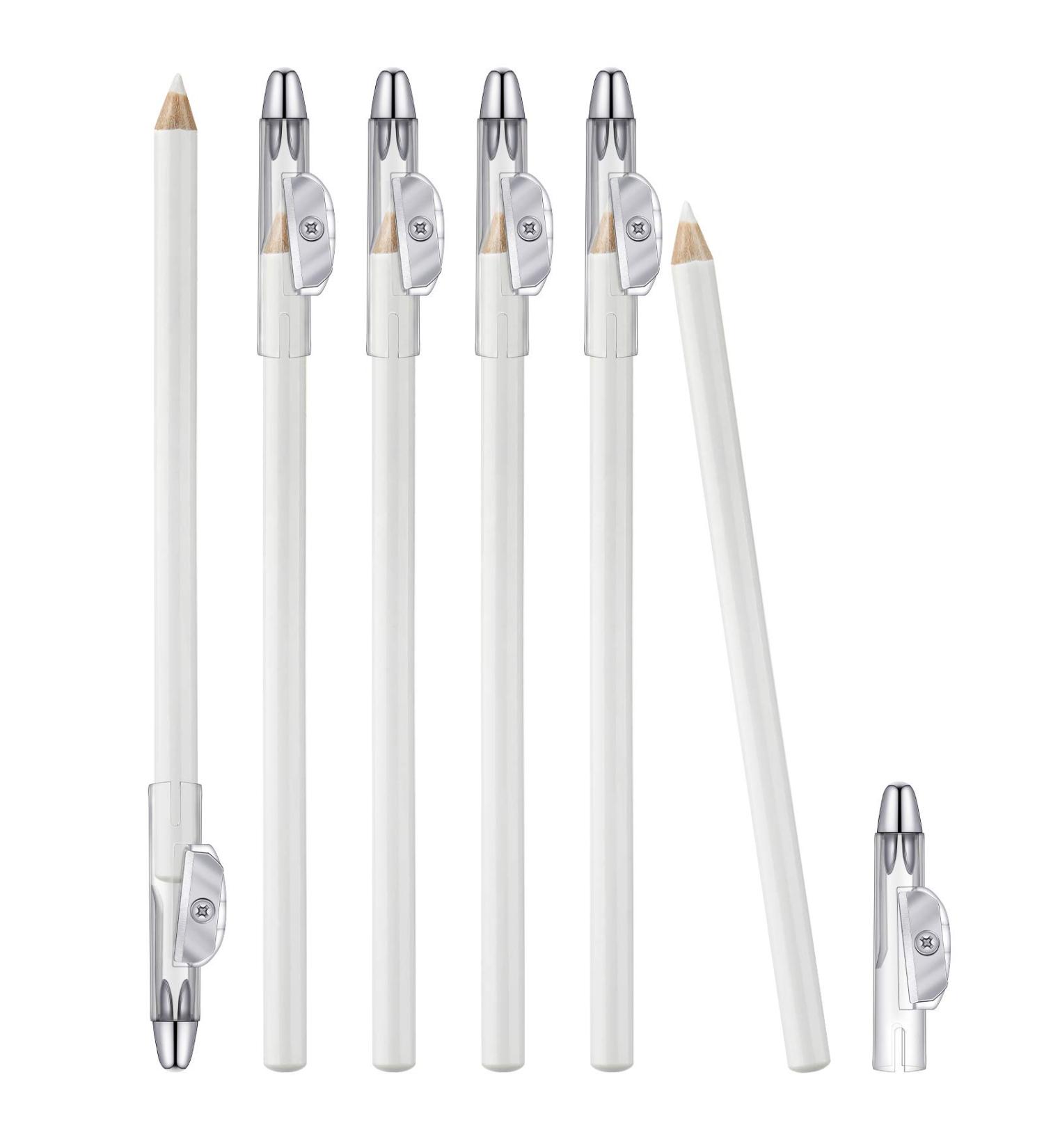 6-Piece Eyeliner Pencils with Built-in Sharpener - 2-in-1 Eye Liner Pen for Soft Strokes and Eye Brightening - Beauty Makeup Tool for Women & Girls (White) - Buy Online on GoSupps.com