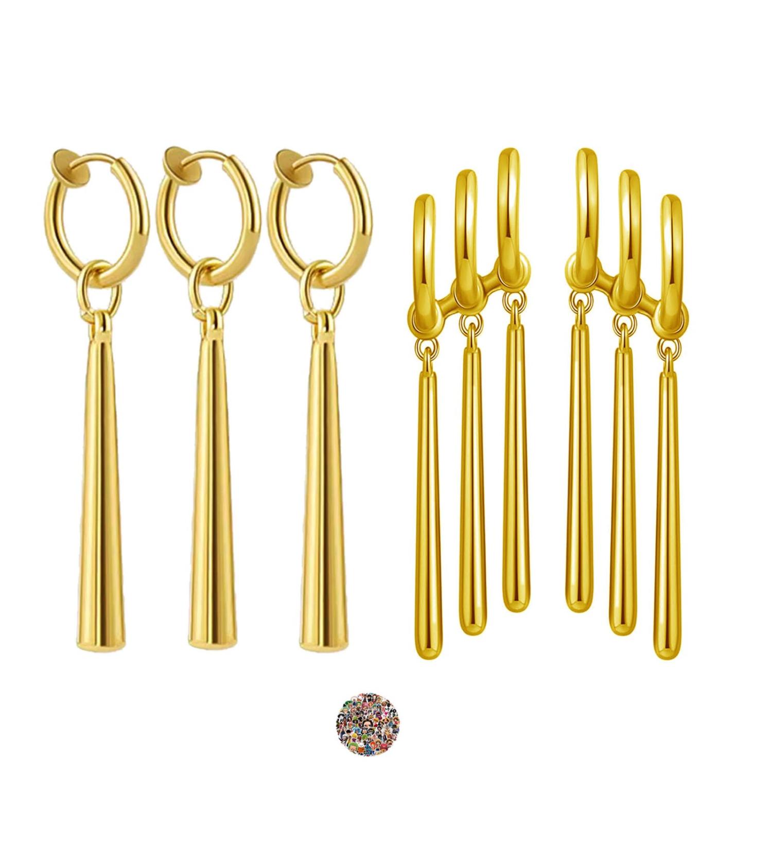 Shop Anime Zoro Earrings & Straw Hat Luffy Jewelry - 12-Piece Clip Set for Men & Women | Fashionable Vertical Stripes & Character Stickers - Buy Online on GoSupps.com