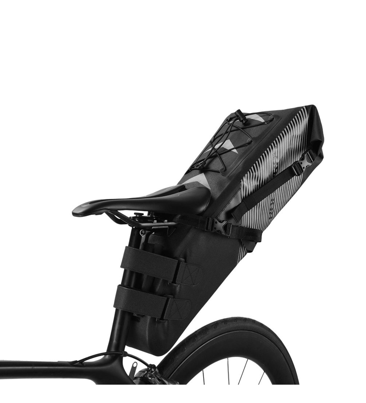 ROCKBROS 100% Waterproof Bicycle Saddle Bag - IPX7 10L Rear Wheel & Seat Bag | Perfect for Cycling Adventures - Buy Online on GoSupps.com