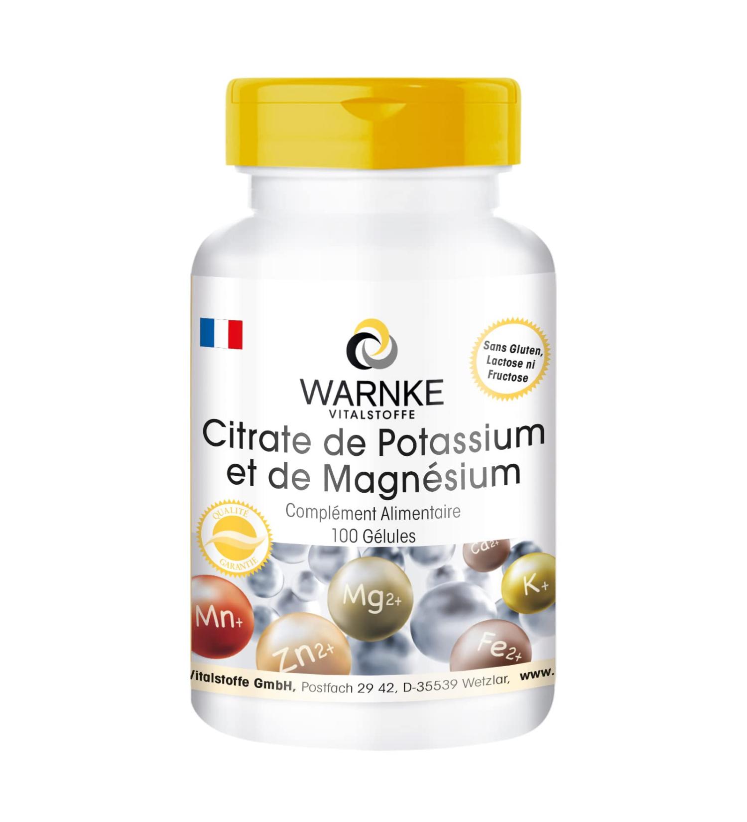 Potassium Citrate Magnesium 100 Capsules Highly Dosed Vegan Organic Minerals Highly Bioavailable - Buy Online on GoSupps.com